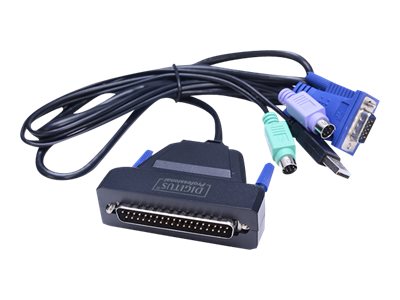 Digitus Consola modular con TFT de 19 (48,3 cm), KVM de 1 puertos y panel tctil, teclado ingls (US)