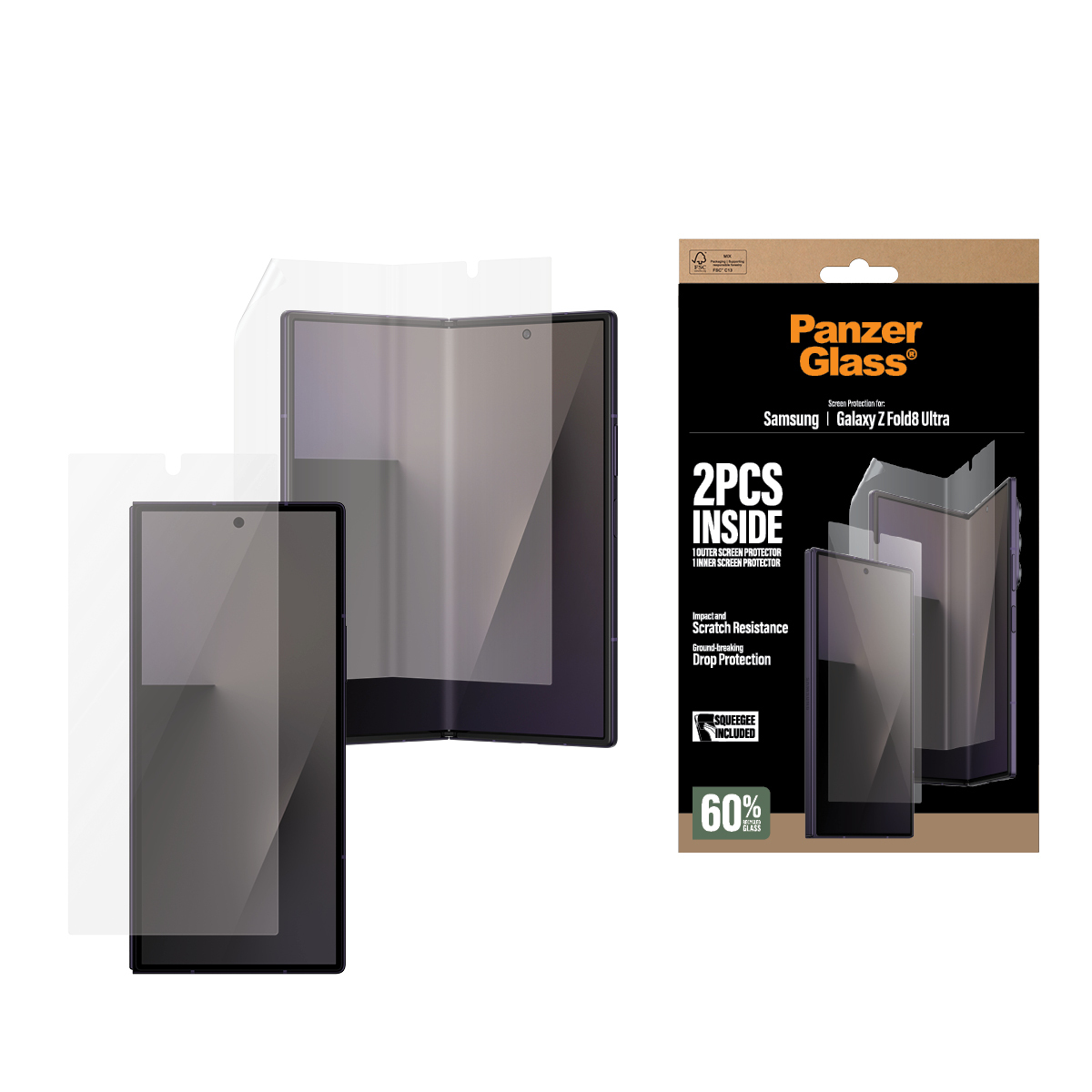 PanzerGlass � Sub Screen Protector & Main Film Screen Protector Samsung Galaxy Z Fold8 Ultra Protector de pantalla 1 pieza(s)