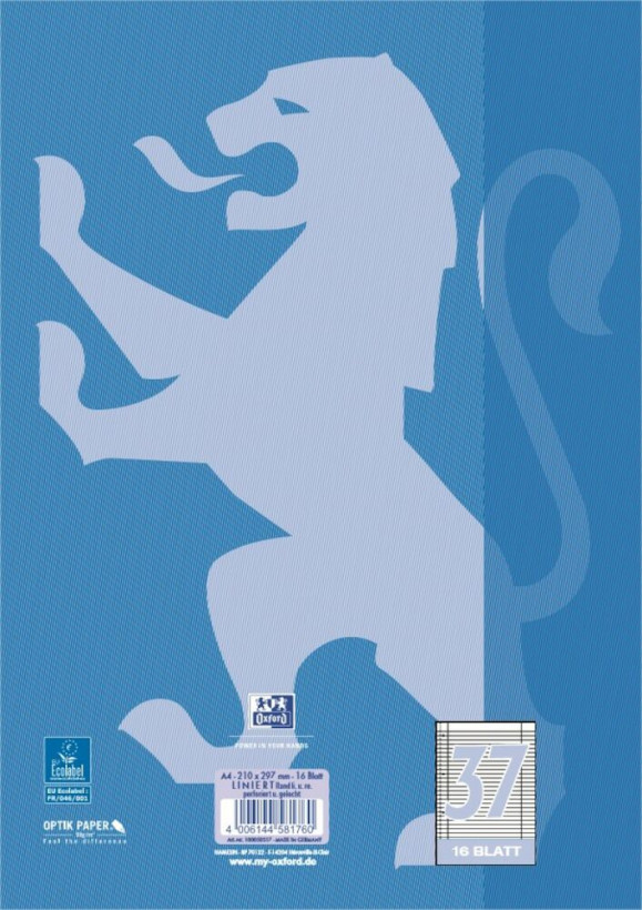 Oxford 100050317 bloc-notes A4 Bleu