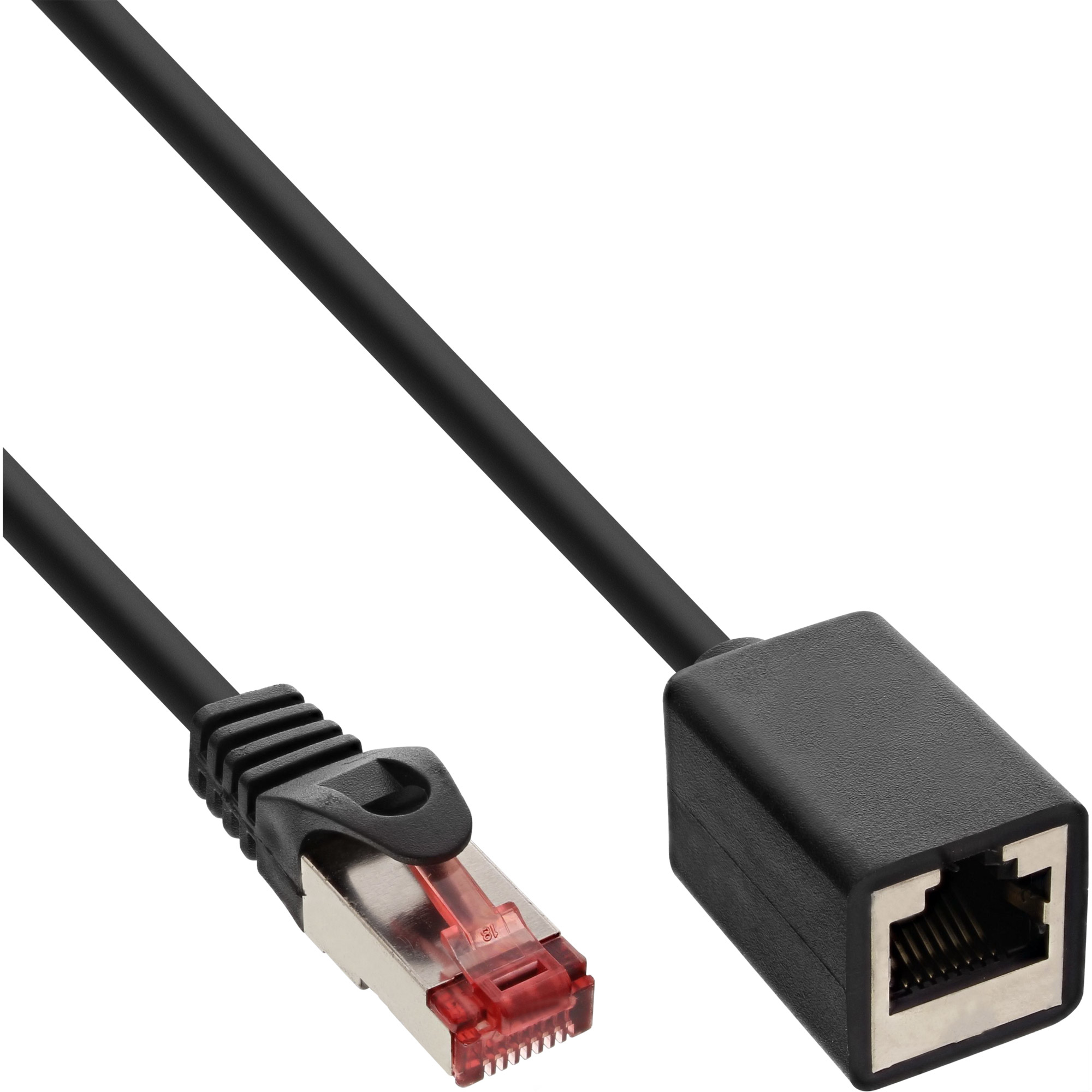 InLine patch cable extension, S/FTP (PiMf), Cat.6, halogen-free, 1m