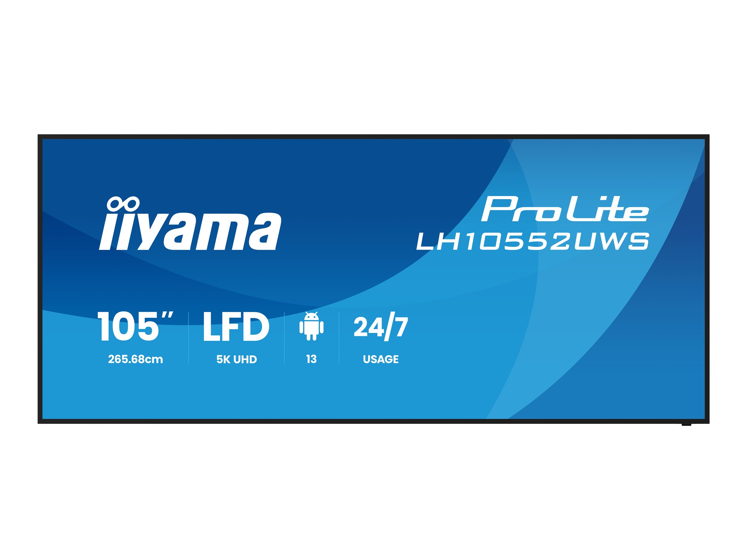 iiyama LH10552UWS-B1AG Signage Display Kiosk design 2.66 m (104.6) Wi-Fi 500 cd/m� UltraWide 5K HD Built-in processor Android 24/7