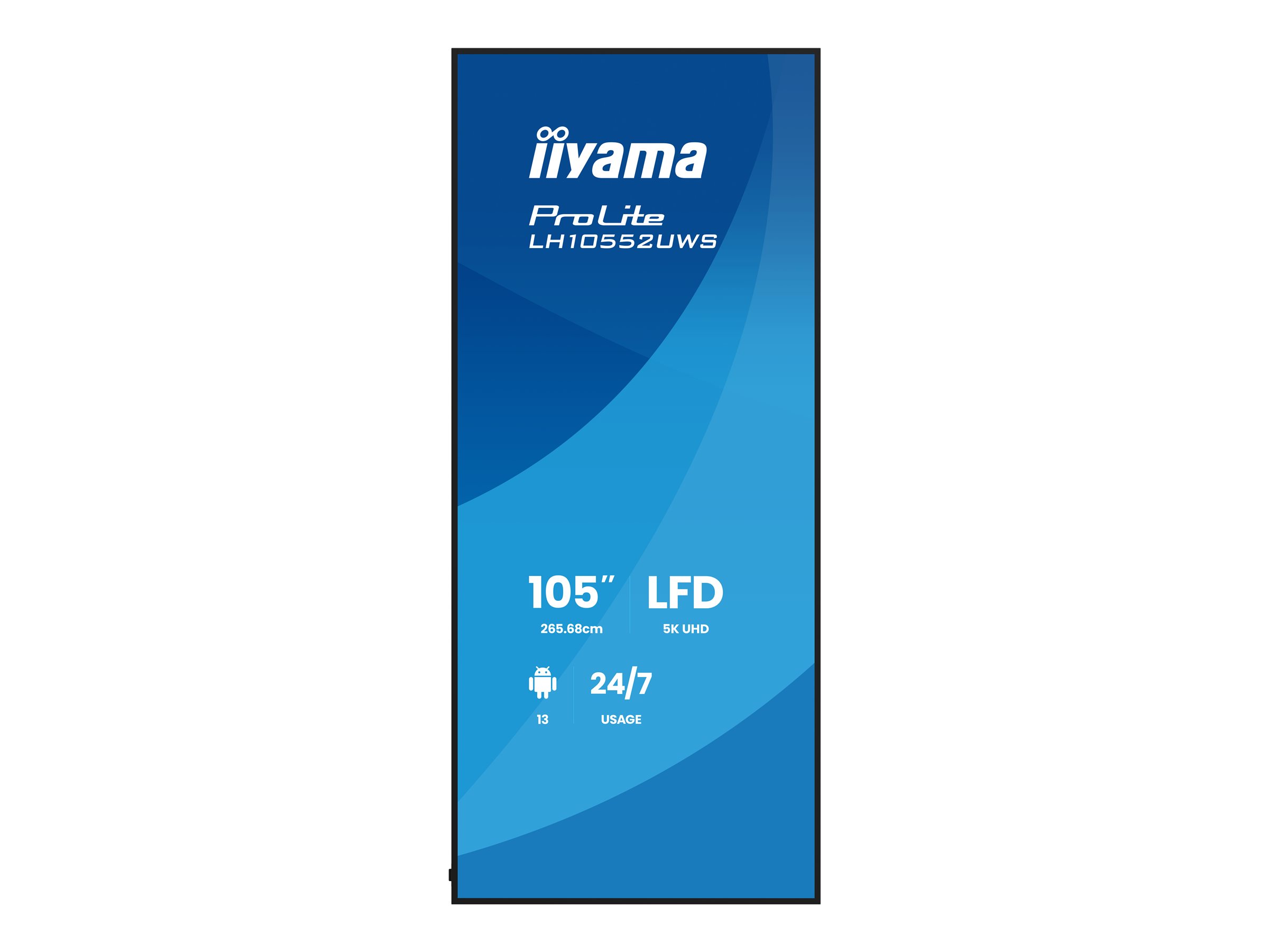 iiyama LH10552UWS-B1AG Signage Display Kiosk design 2.66 m (104.6) Wi-Fi 500 cd/m� UltraWide 5K HD Built-in processor Android 24/7