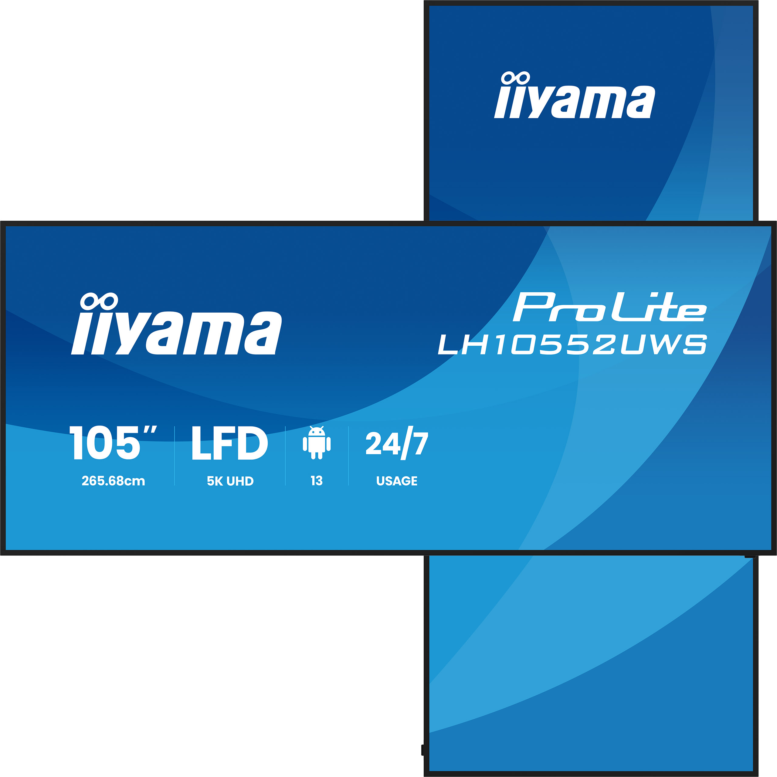 iiyama LH10552UWS-B1AG Signage Display Kiosk design 2.66 m (104.6) Wi-Fi 500 cd/m� UltraWide 5K HD Built-in processor Android 24/7