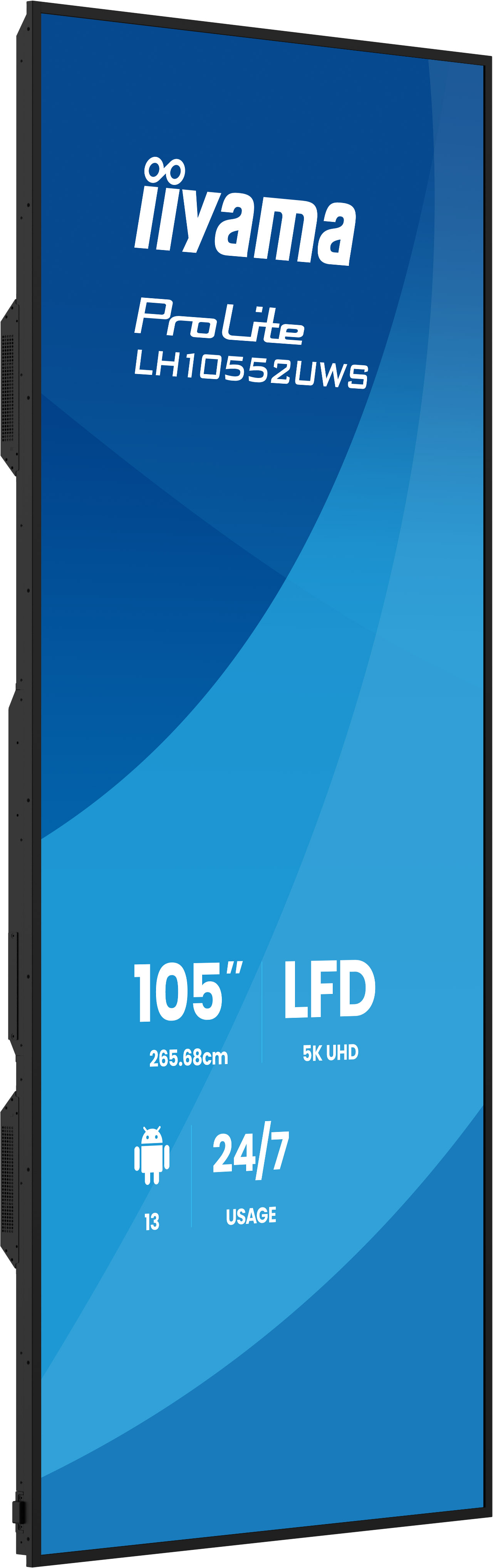 iiyama LH10552UWS-B1AG Signage Display Kiosk design 2.66 m (104.6) Wi-Fi 500 cd/m� UltraWide 5K HD Built-in processor Android 24/7
