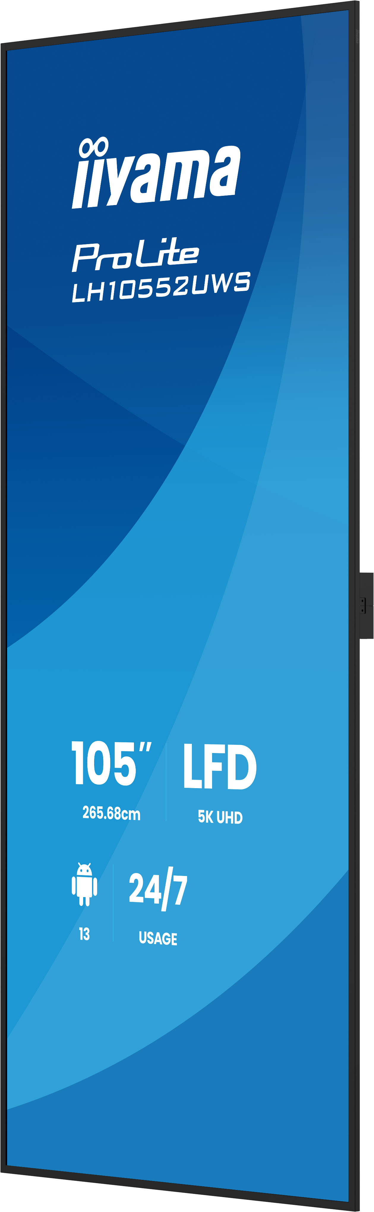 iiyama LH10552UWS-B1AG Signage Display Kiosk design 2.66 m (104.6) Wi-Fi 500 cd/m� UltraWide 5K HD Built-in processor Android 24/7