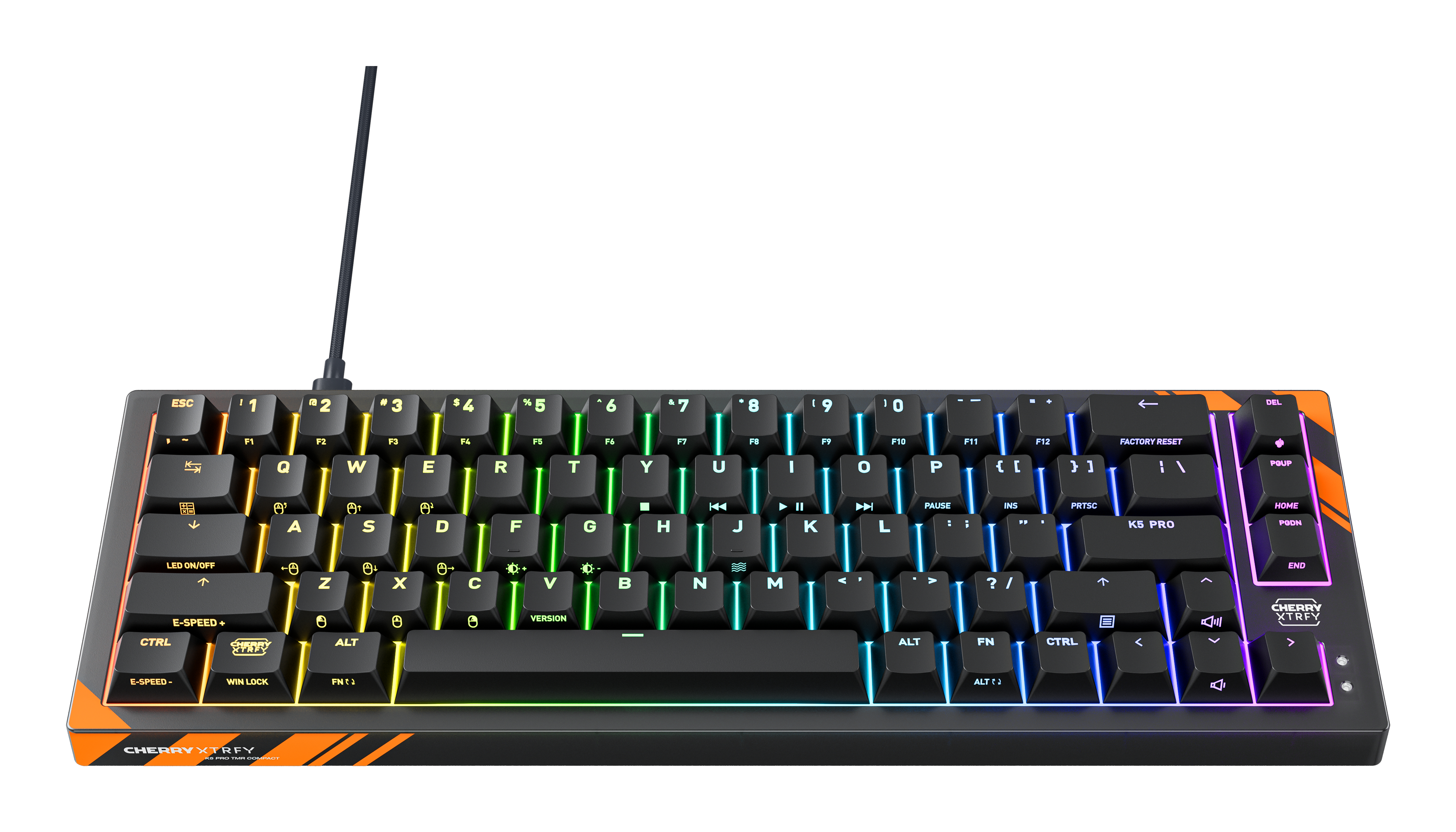 CHERRY K5 PRO TMR COMPACT tastiera Gaming USB QWERTY Inglese US Nero, Arancione