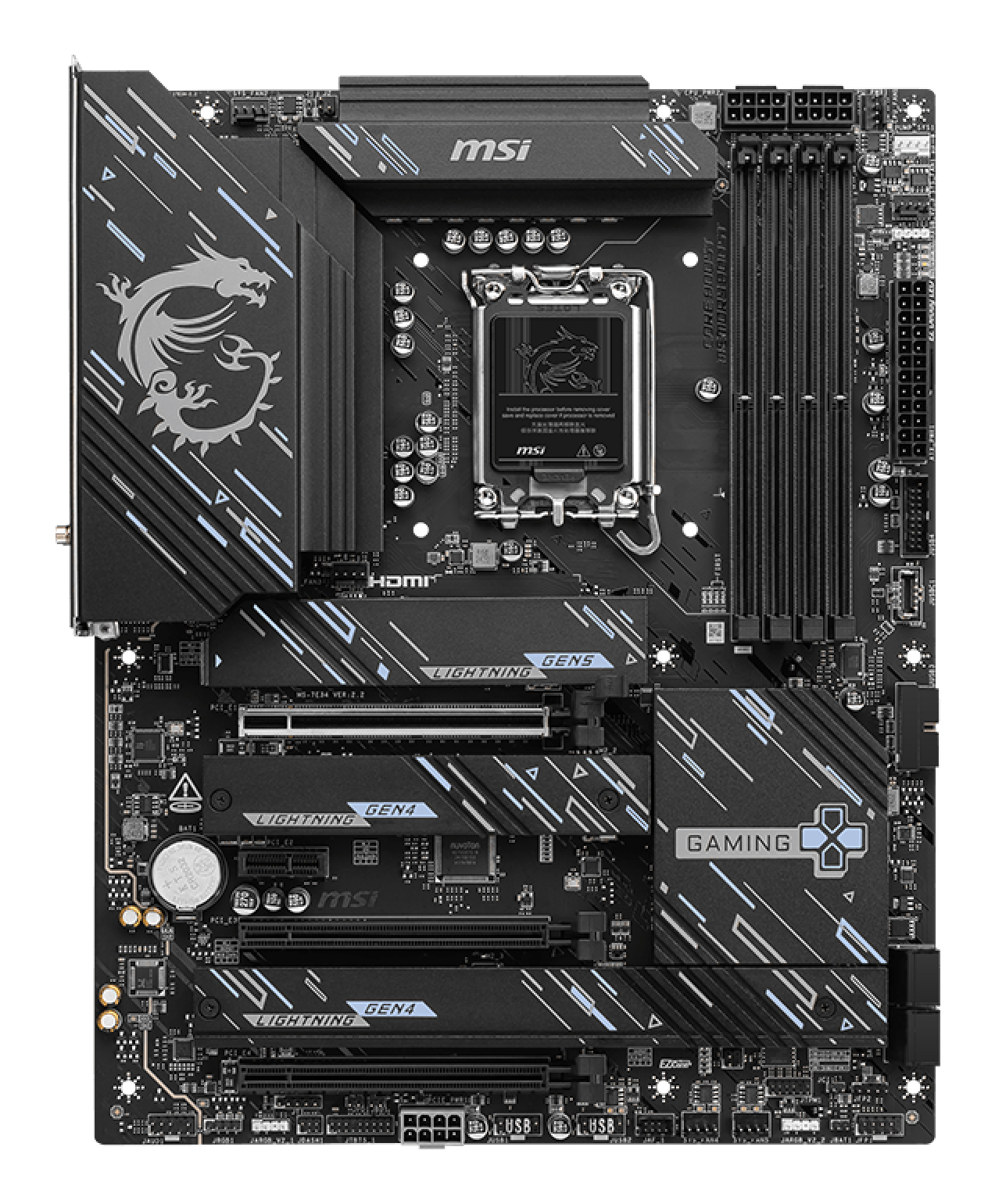 MSI Z890 GAMING PLUS WIFI - Motherboard - ATX - LGA1851-Sockel - Z890 Chipsatz - USB-C 3.2 Gen 2x2, USB-C 3.2 Gen2, USB 3.2 Gen 1, USB 3.2 Gen 2 - 5 Gigabit Ethernet, Wi-Fi 7, Bluetooth - Onboard-Grafik (CPU erforderlich)