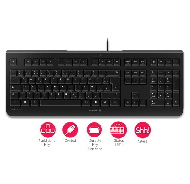CHERRY KC 1000 clavier USB Hongrois Noir