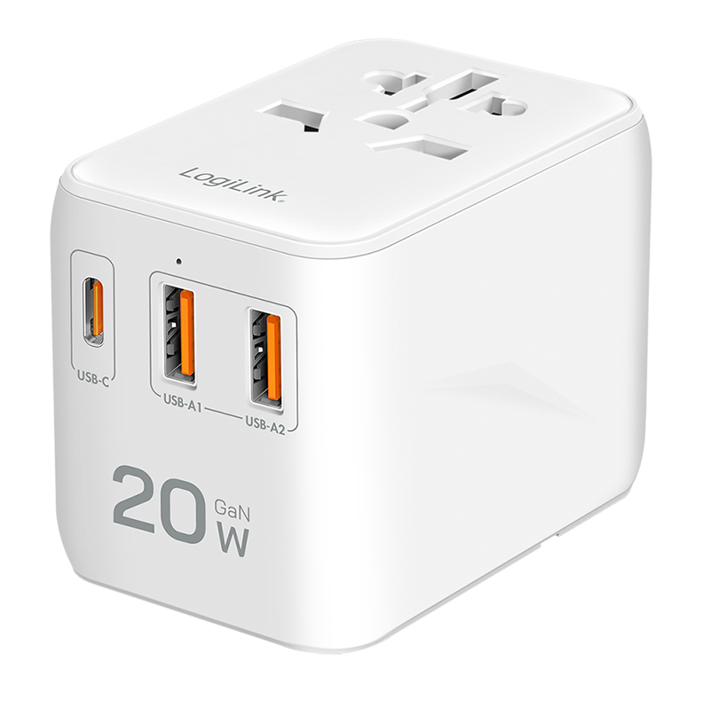 LogiLink PA0356 adattatore e invertitore Interno 20 W Bianco