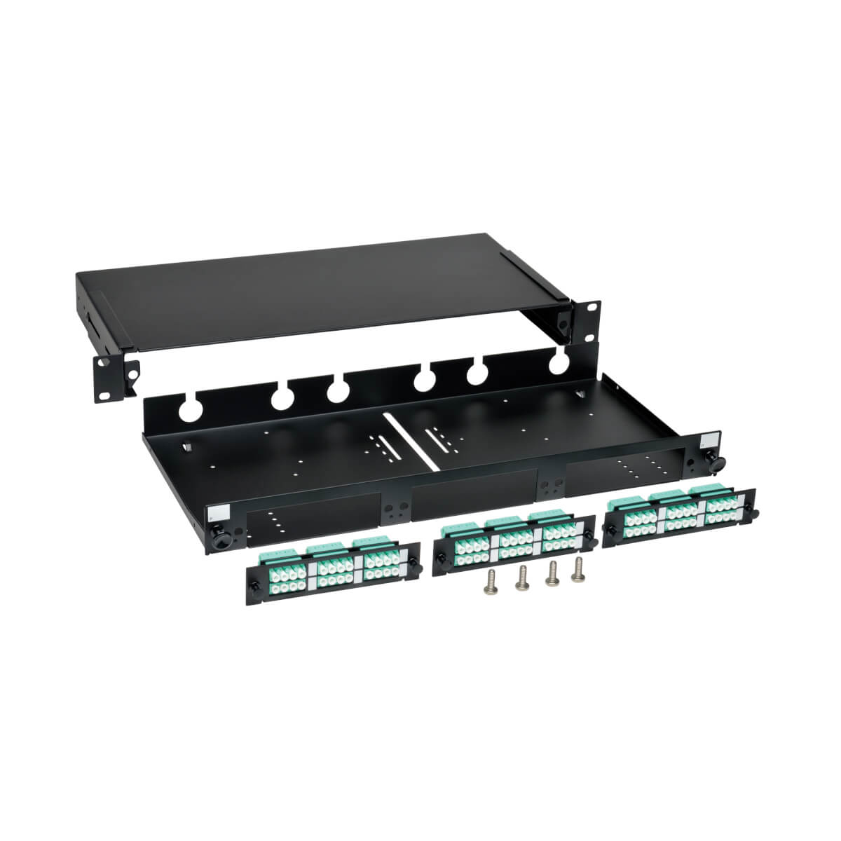 Tripp N492-036-LCLC-E Glasfaser-Patch Panel-Gehuse mit 36 Anschlssen - 1-HE-Rack-Montage (LC/LC) - LC - Schwarz - Rackeinbau - 1U - RoHS - 482,6 mm