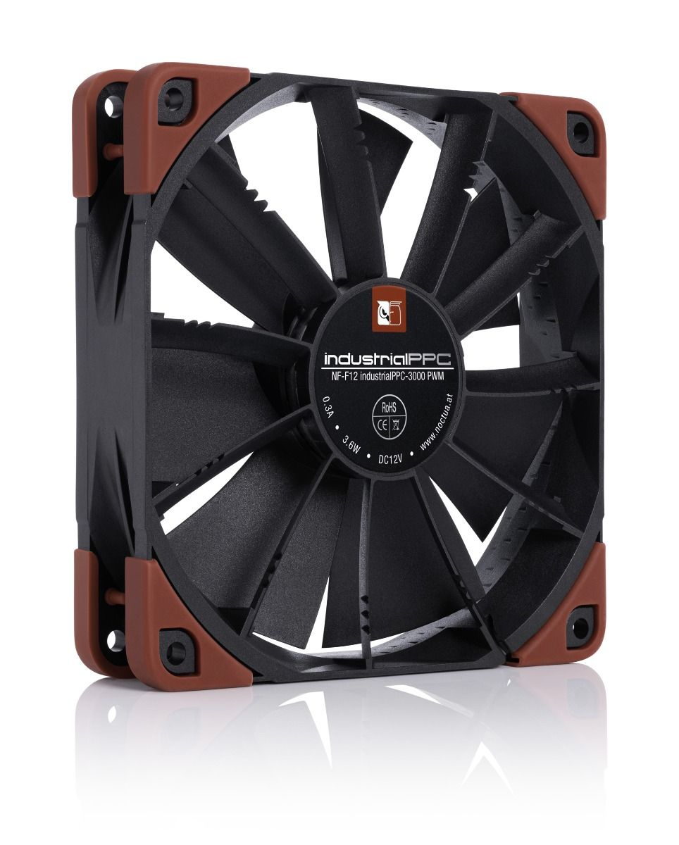 Noctua NF-F12 industrialPPC-3000 PWM Case per computer Ventilatore 12 cm Nero, Marrone