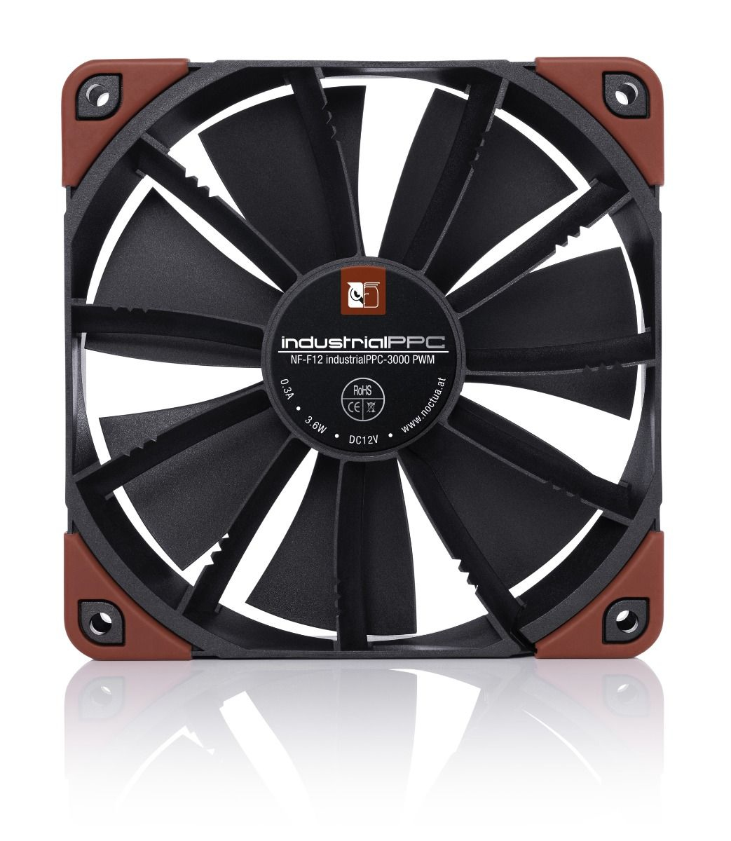 Noctua NF-F12 industrialPPC-3000 PWM Case per computer Ventilatore 12 cm Nero, Marrone