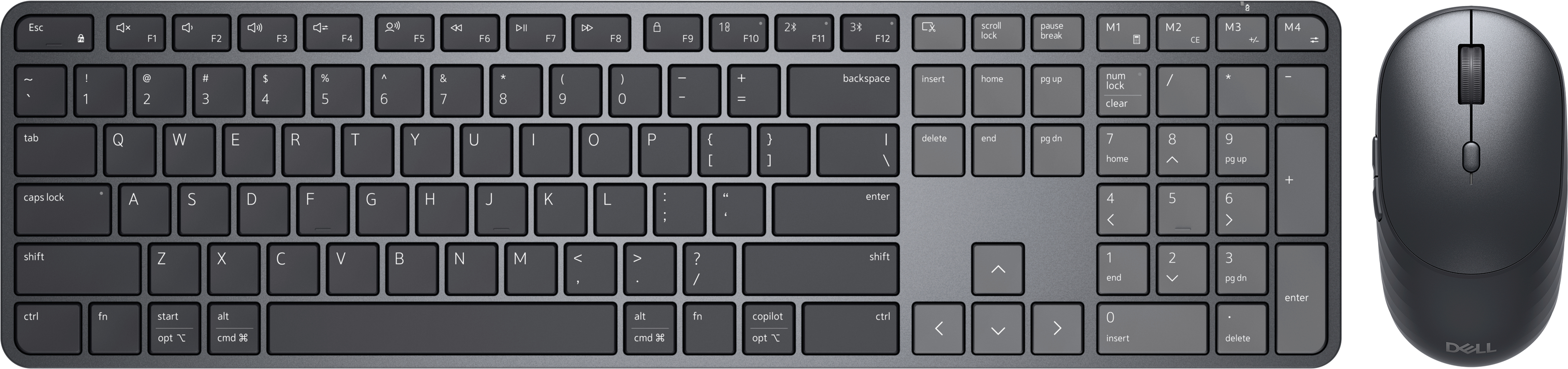 DELL Pro 7 Slim KM726 tastiera Mouse incluso Casa/ufficio RF senza fili + Bluetooth QWERTY US International Nero