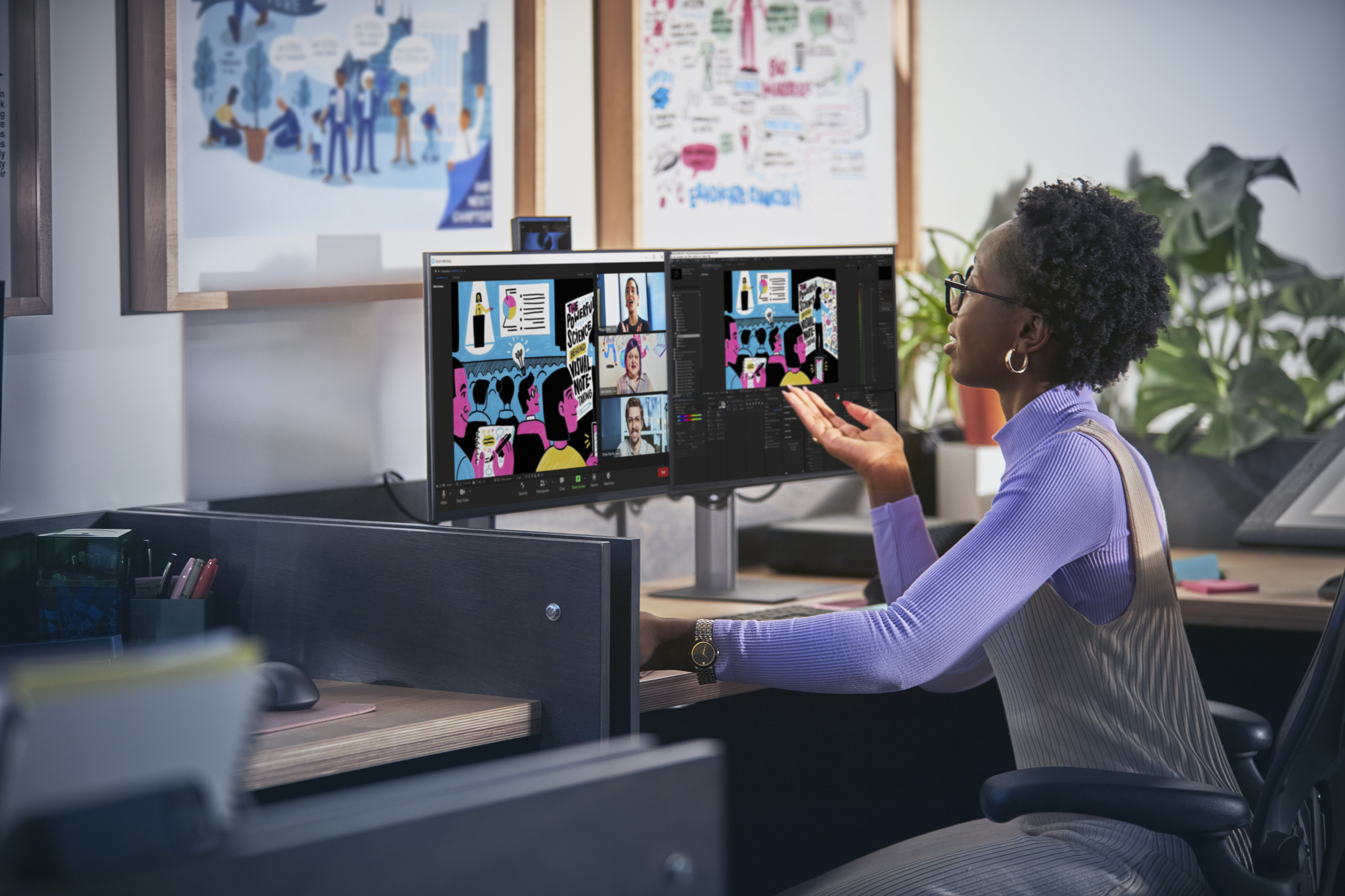 HP Z24q G3 - LED-Monitor - 60.5 cm (23.8) - 2560 x 1440 QHD @ 90 Hz - IPS - 400 cd/m� - 1000:1 - 5 ms - HDMI, DisplayPort - Schwarz, Silber (Halter)