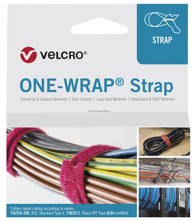 VELCRO VEL-OW64709  Velcro ONE-WRAP presilla Brida reutilizable  Polipropileno (PP), Velcro Rosa 25 pieza(s)