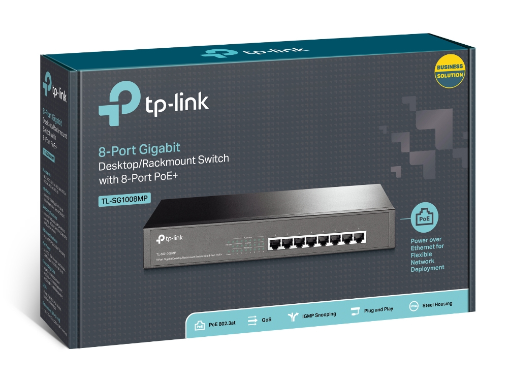 TP-LINK TL-SG1008MP - Switch - unmanaged - 8 x 10/100/1000 (PoE+)