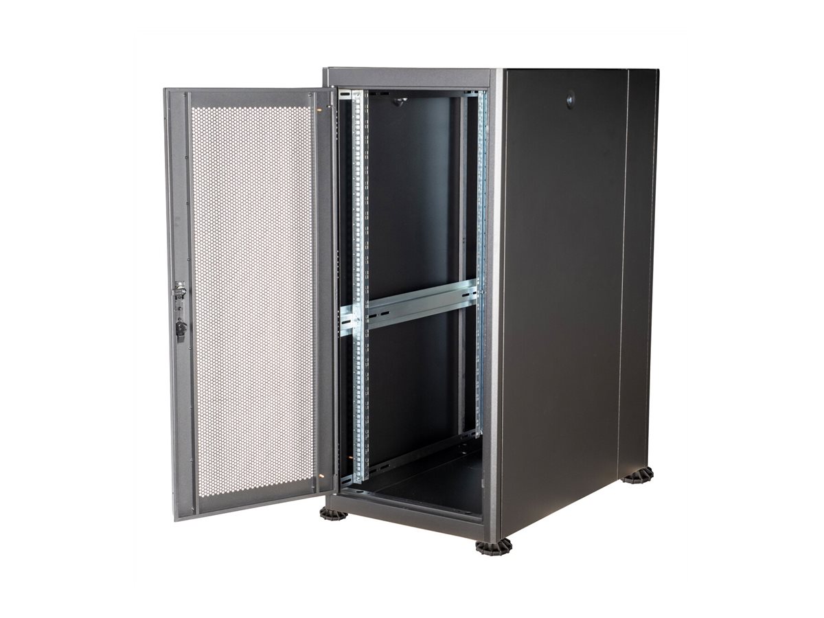ROLINE Basic - Schrank Netzwerkschrank - perforierte T�r, 600x1000 BxT - RAL 9005, Jet Black - 26U - 48.3 cm (19)