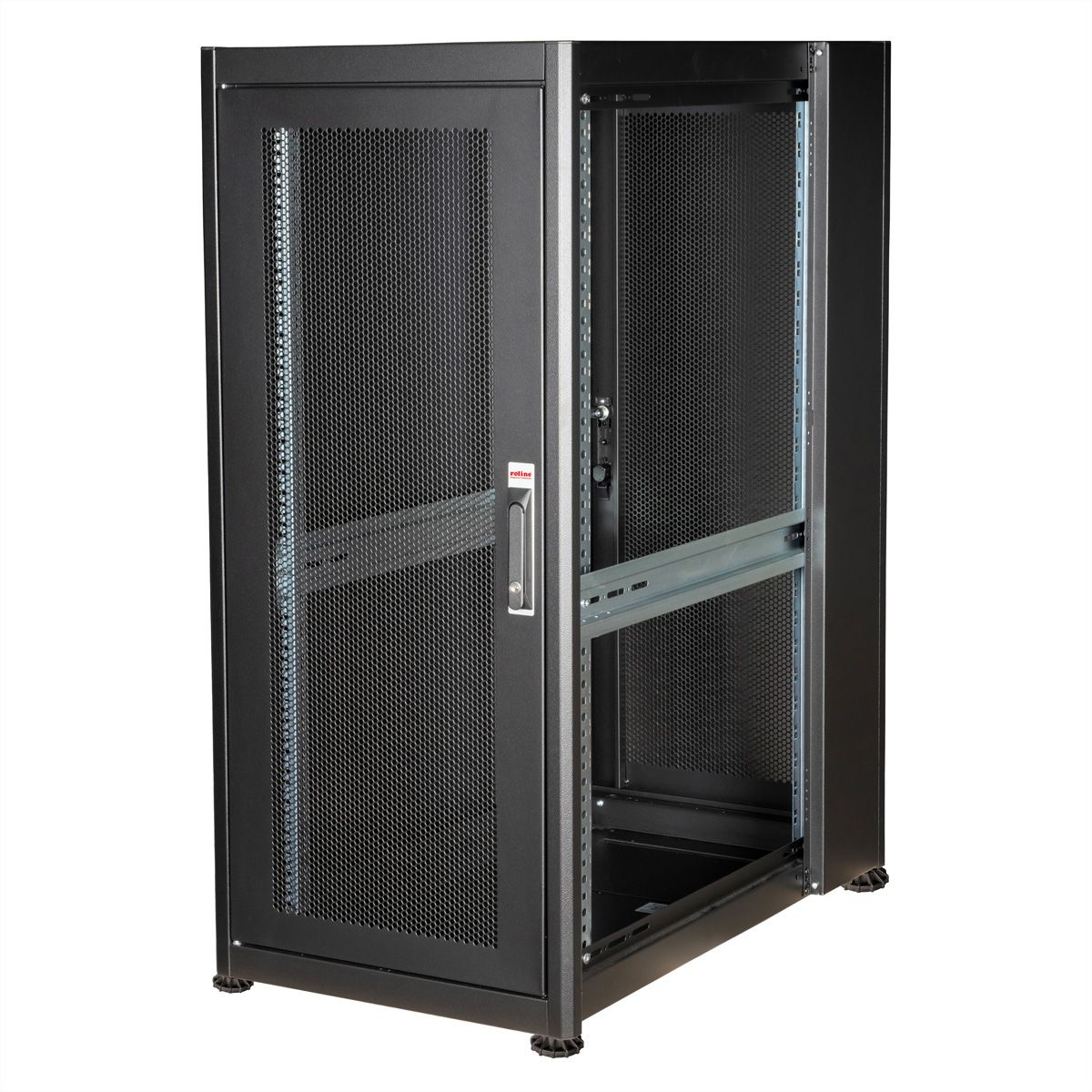 ROLINE Basic - Schrank Netzwerkschrank - perforierte T�r, 600x1000 BxT - RAL 9005, Jet Black - 26U - 48.3 cm (19)