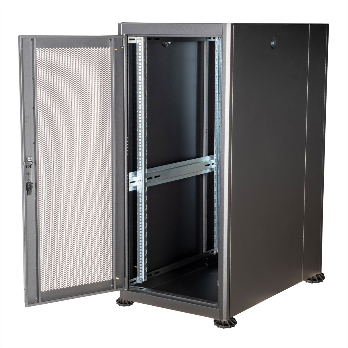 ROLINE Basic - Schrank Netzwerkschrank - perforierte T�r, 600x1000 BxT - RAL 9005, Jet Black - 26U - 48.3 cm (19)