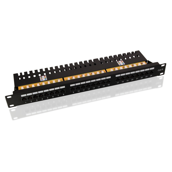 Value Cat.6/Class E 19 Patch Panel, 24 Ports, UTP black