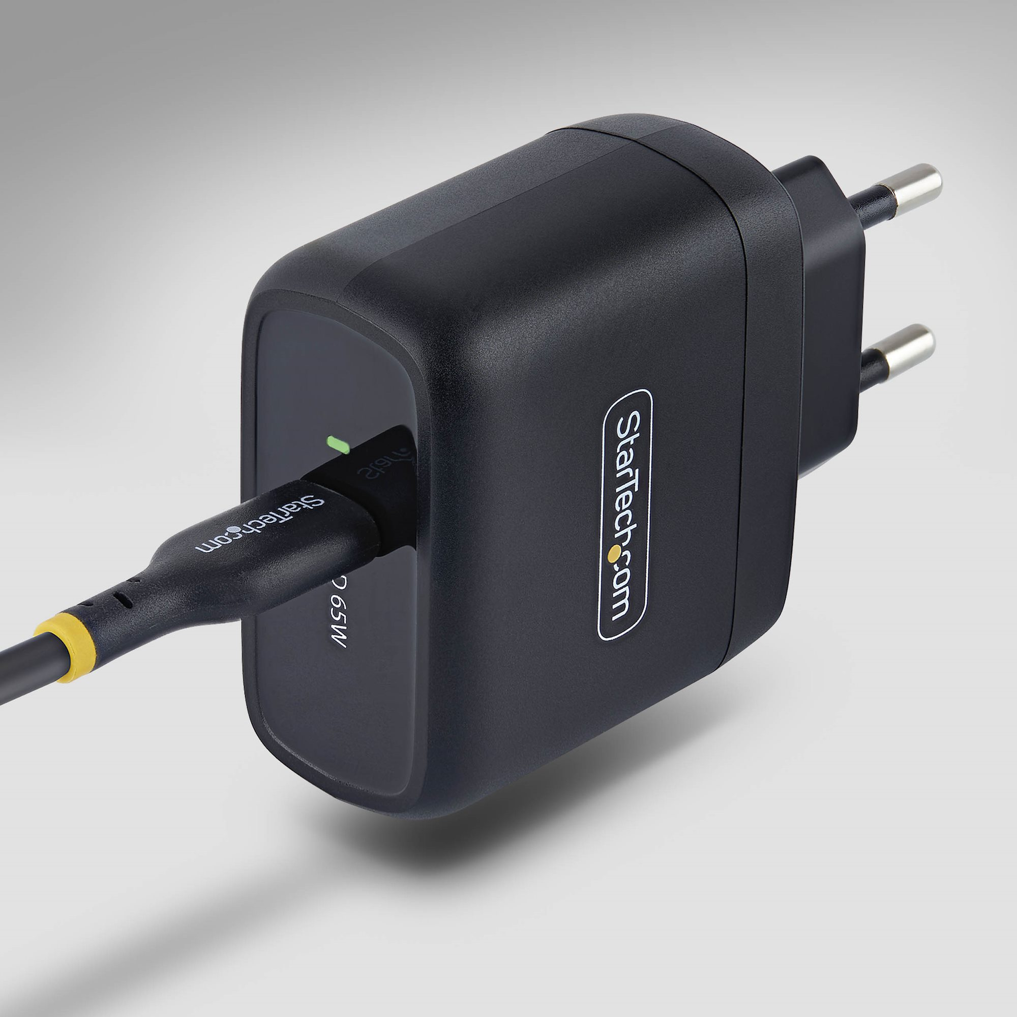 StarTech.com Chargeur PC Portable USB-C 65W, Chargeur Mural GaN Compact Pour Dell, XPS, HP ProBook, MacBook Pro, Surface Pro, Noir