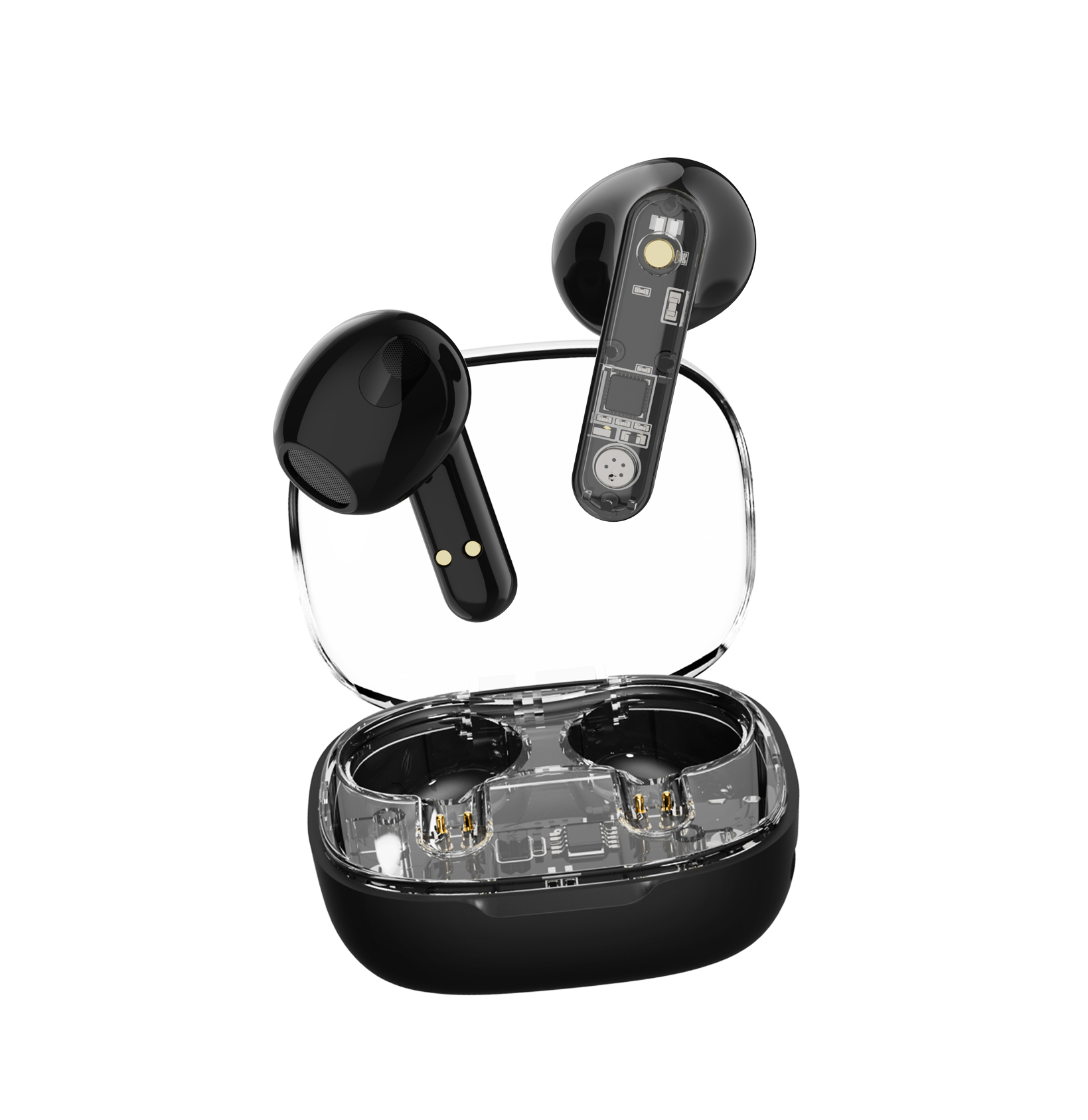 Streetz BT TWS In-Ear Kopfh�rer Transparent schwarz