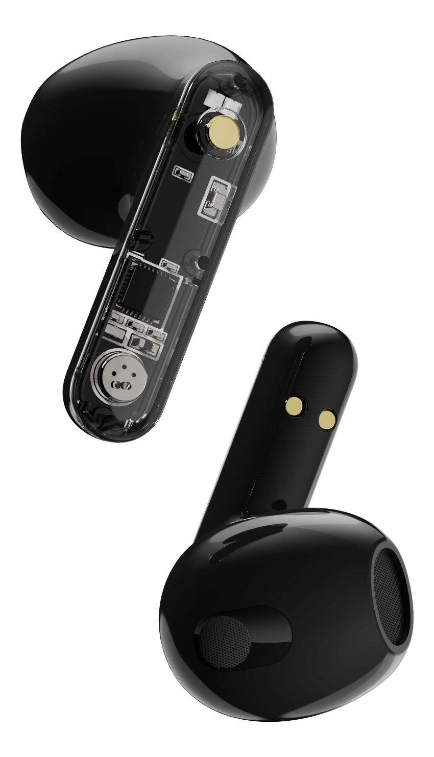 Streetz BT TWS In-Ear Kopfh�rer Transparent schwarz