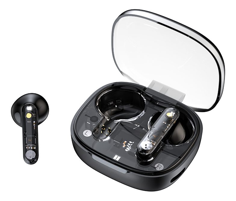 Streetz BT TWS In-Ear Kopfh�rer Transparent schwarz