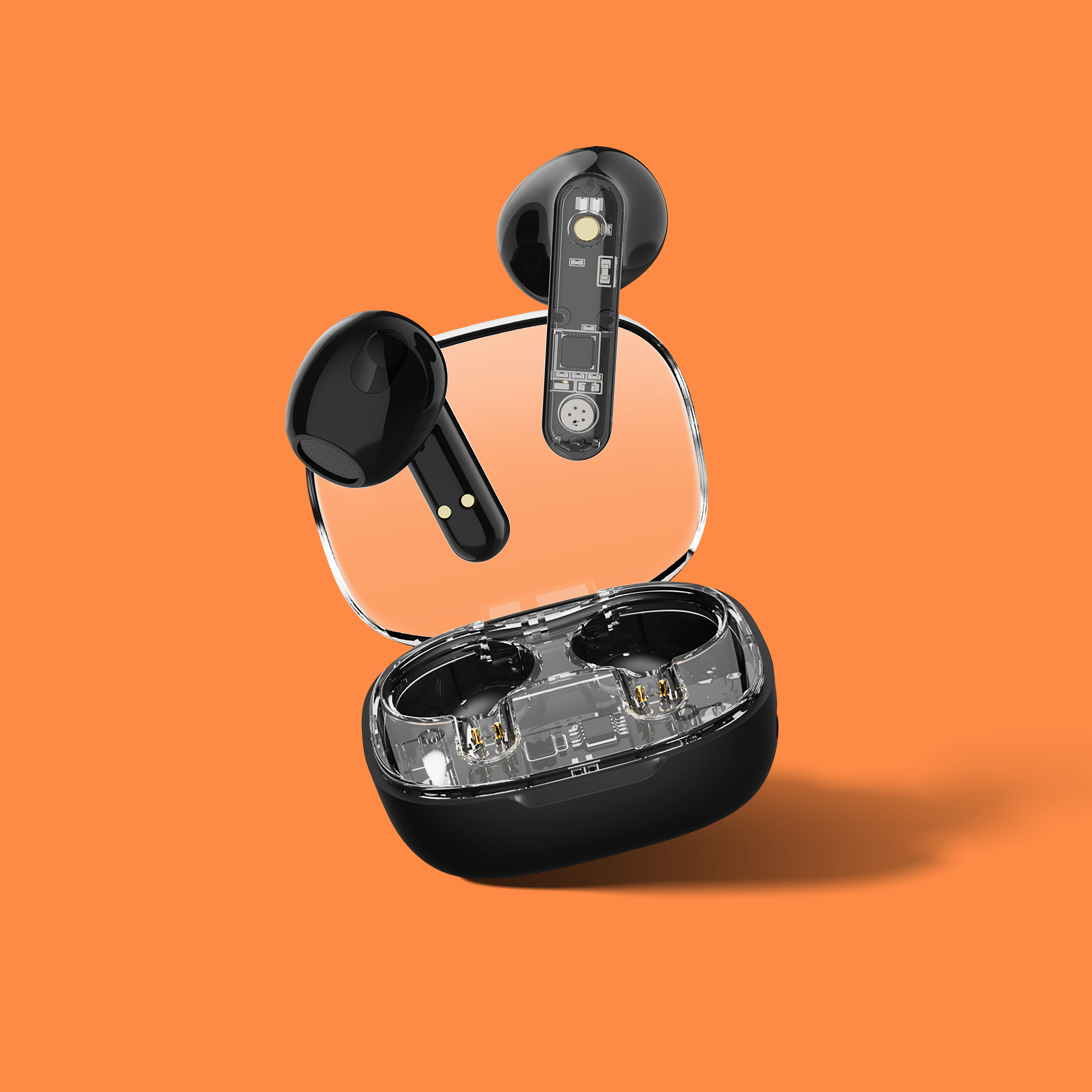 Streetz BT TWS In-Ear Kopfh�rer Transparent schwarz
