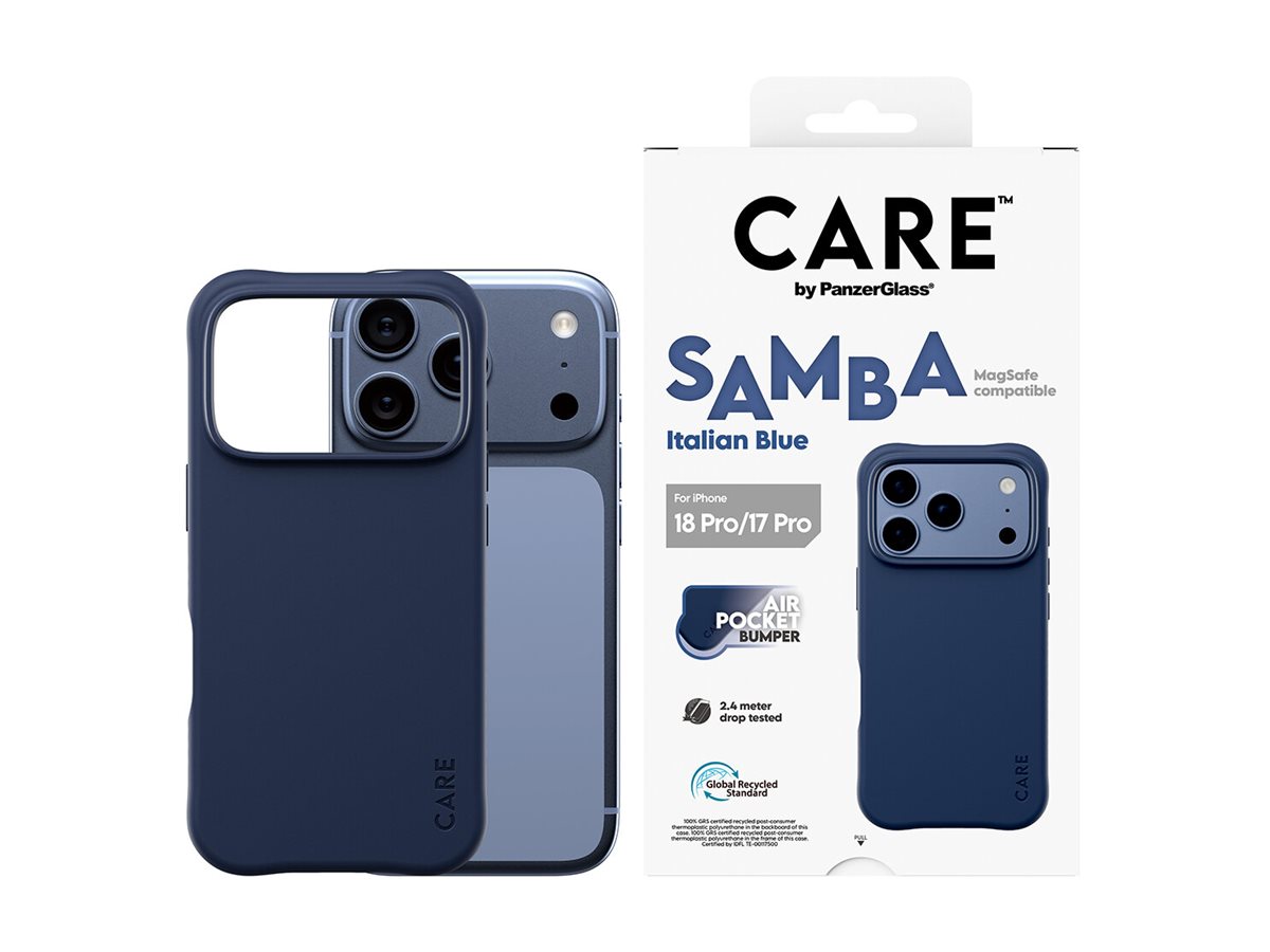 PanzerGlass CARE by � Samba Case Italian Blue w. MagSafe iPhone 2026 Pro | 17 Pro coque de protection pour t�l�phones portables Housse Bleu