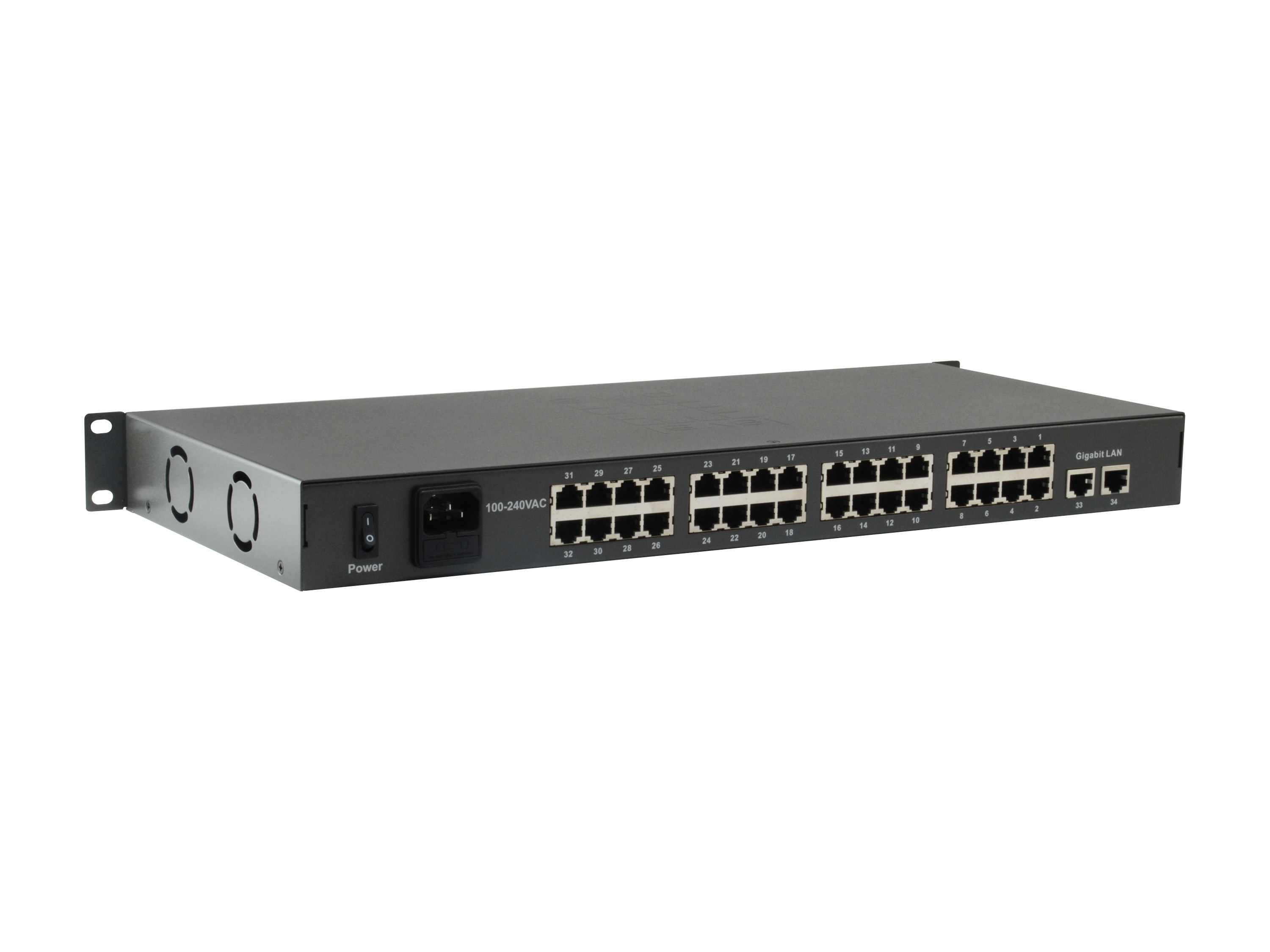 LevelOne FGP-3400W380 commutateur r�seau Non-g�r� Fast Ethernet (10/100) Connexion Ethernet, supportant lalimentation via ce port (PoE) Noir