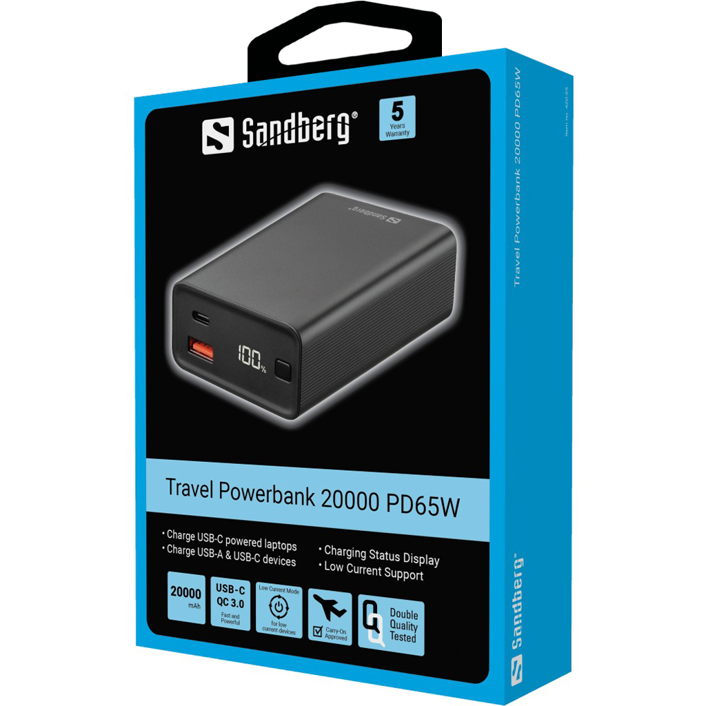SANDBERG Travel Powerbank 20000 PD65W
