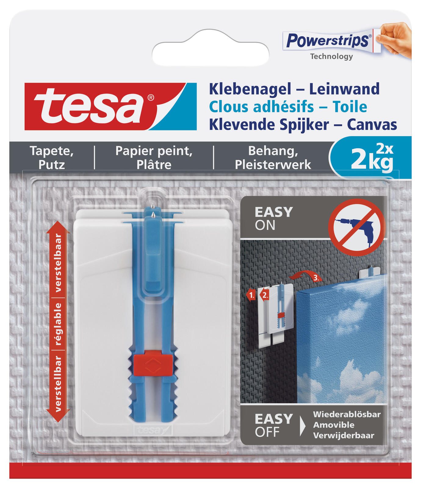 Tesa Klebenagel Leinwaend Tapete & Putz 2 kg