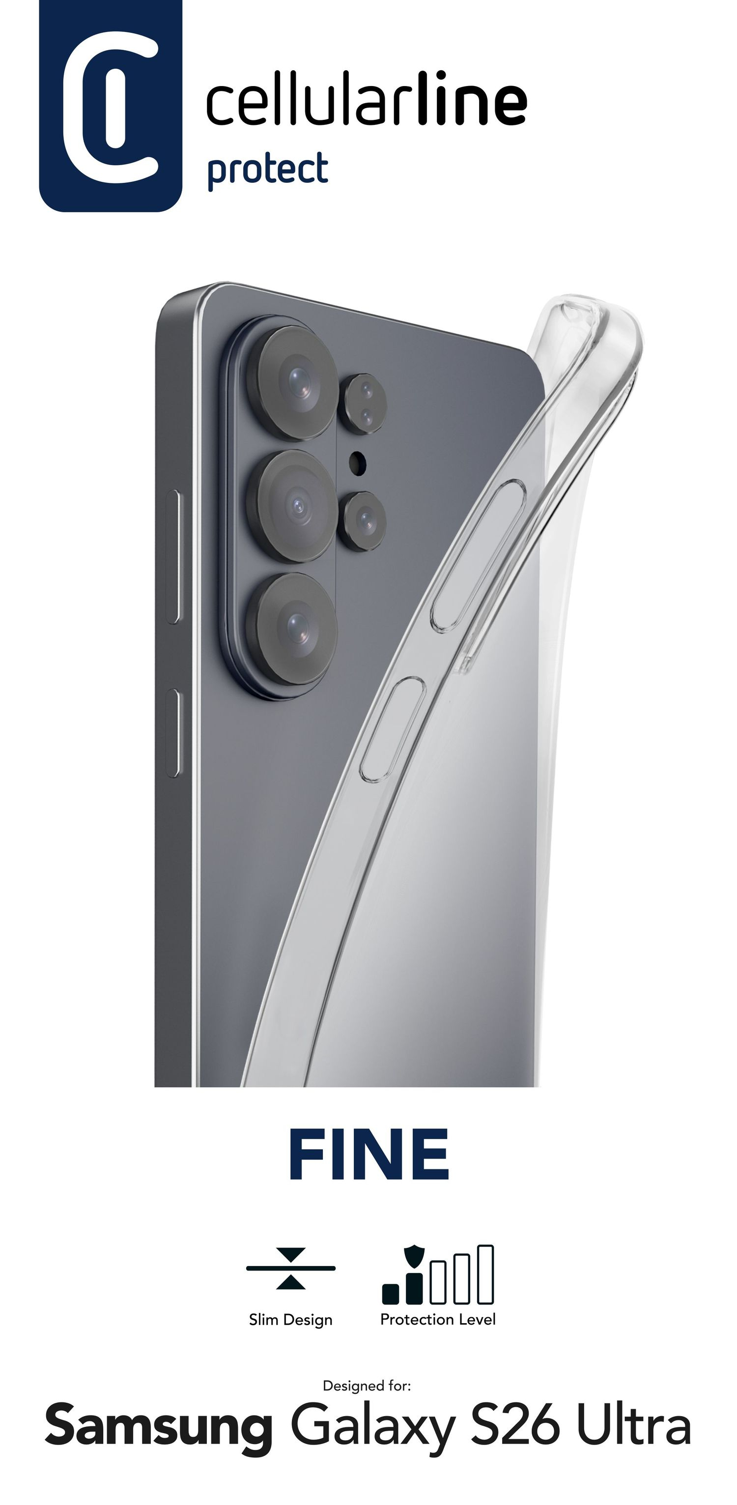 Cellularline Fine - Galaxy S26 Ultra Souple, ultra-mince et transparente