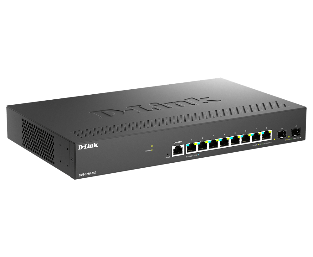 D-Link DMS-1250-10S - Switch - L2+ - Smart - 8 x 2.5GBase-T + 2 x 10 Gigabit SFP+