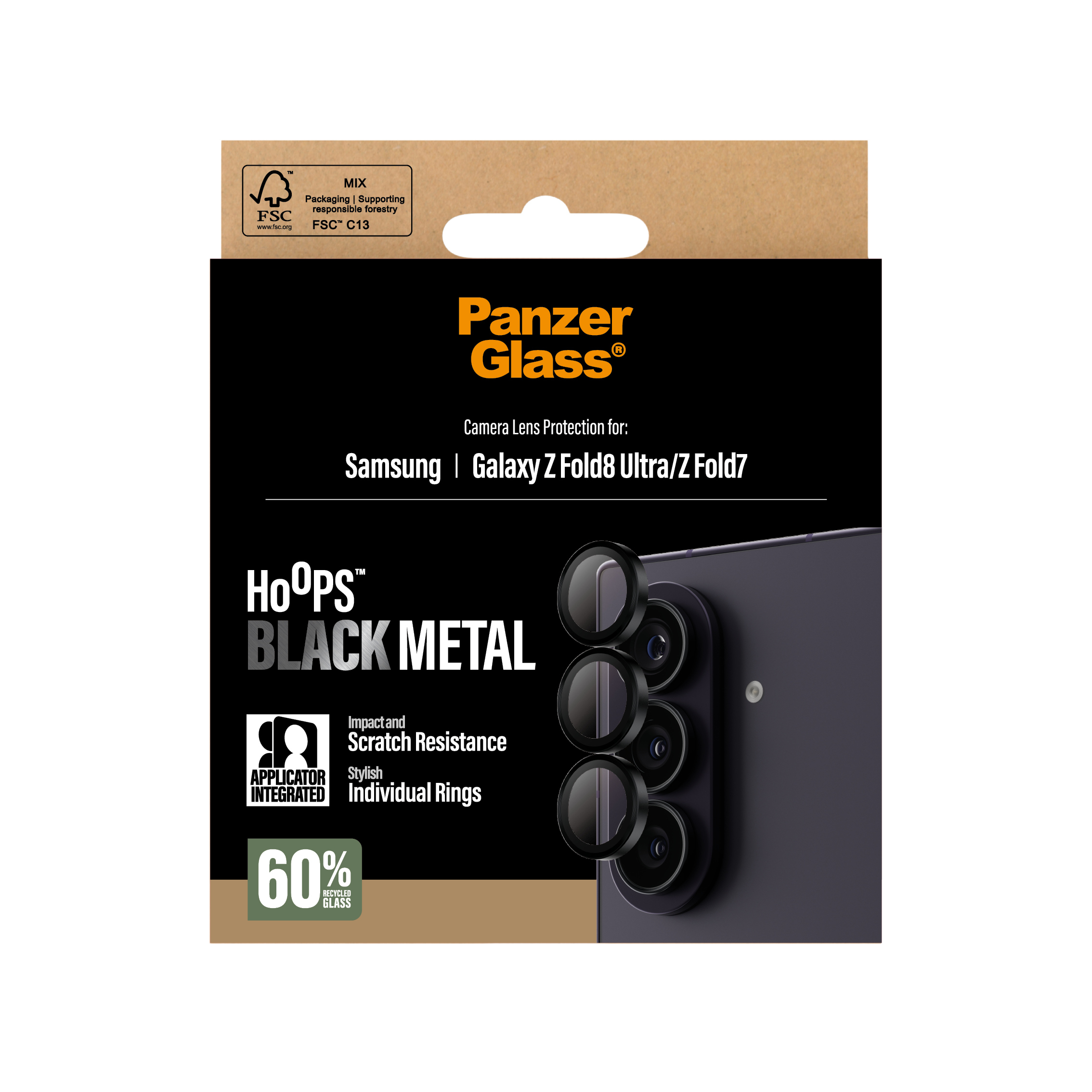 PanzerGlass � Hoops� Camera Lens Protector Black Samsung Galaxy Z Fold8 Ultra | Z Fold7 Pellicola proteggischermo trasparente 1 pz