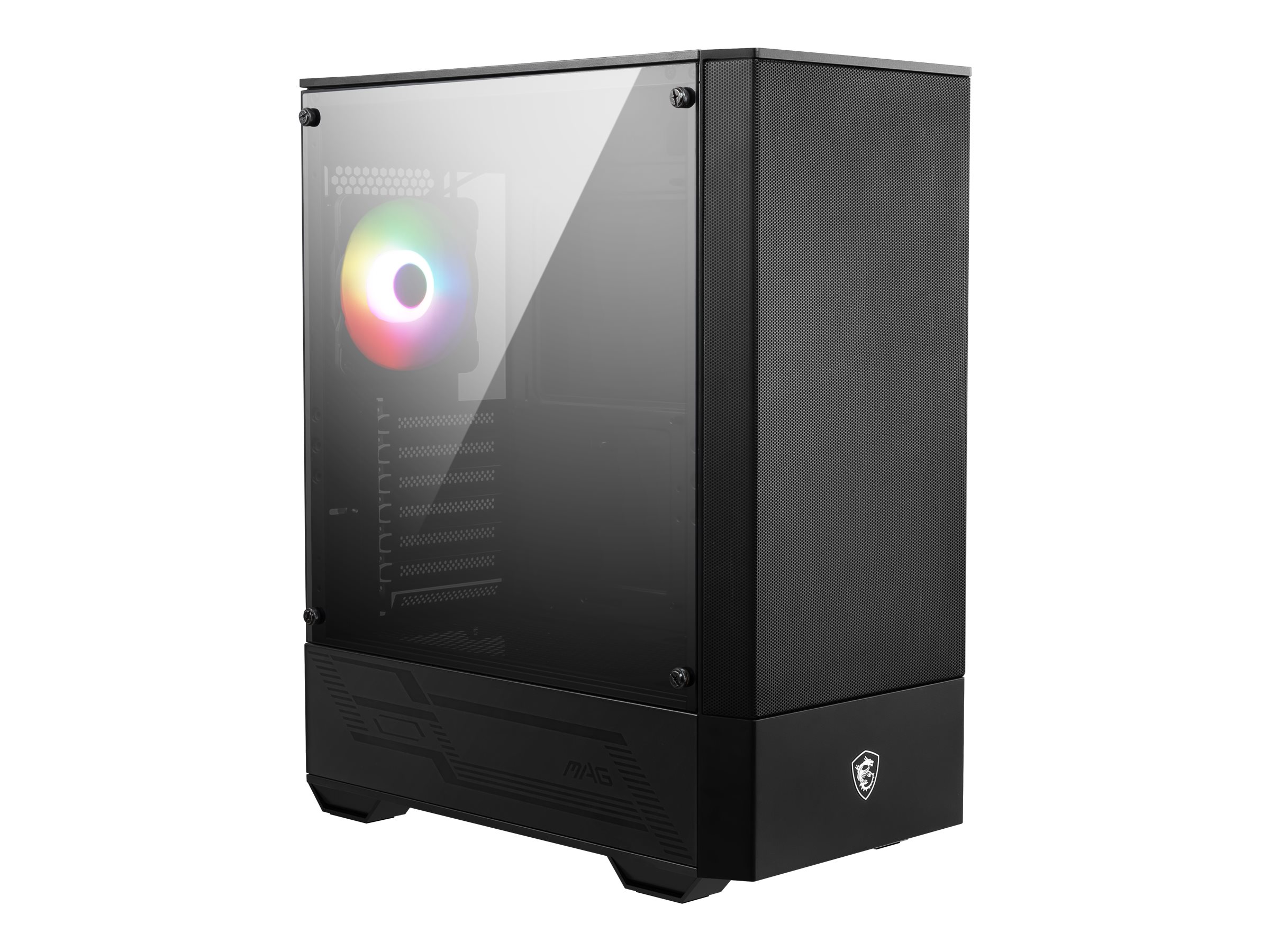 MSI MAG FORGE 111R Mid Tower Gaming Computer Case Black, 1x 120mm ARGB PWM Fan, 1-6 ARGB Hub, Mystic Light Sync, Tempered Glass Panel, ATX, mATX, mini-ITX