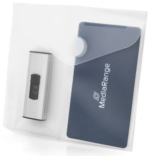 MEDIARANGE Usb-Stick Tasche 2 F�chern Abheftlochung 10er Pc