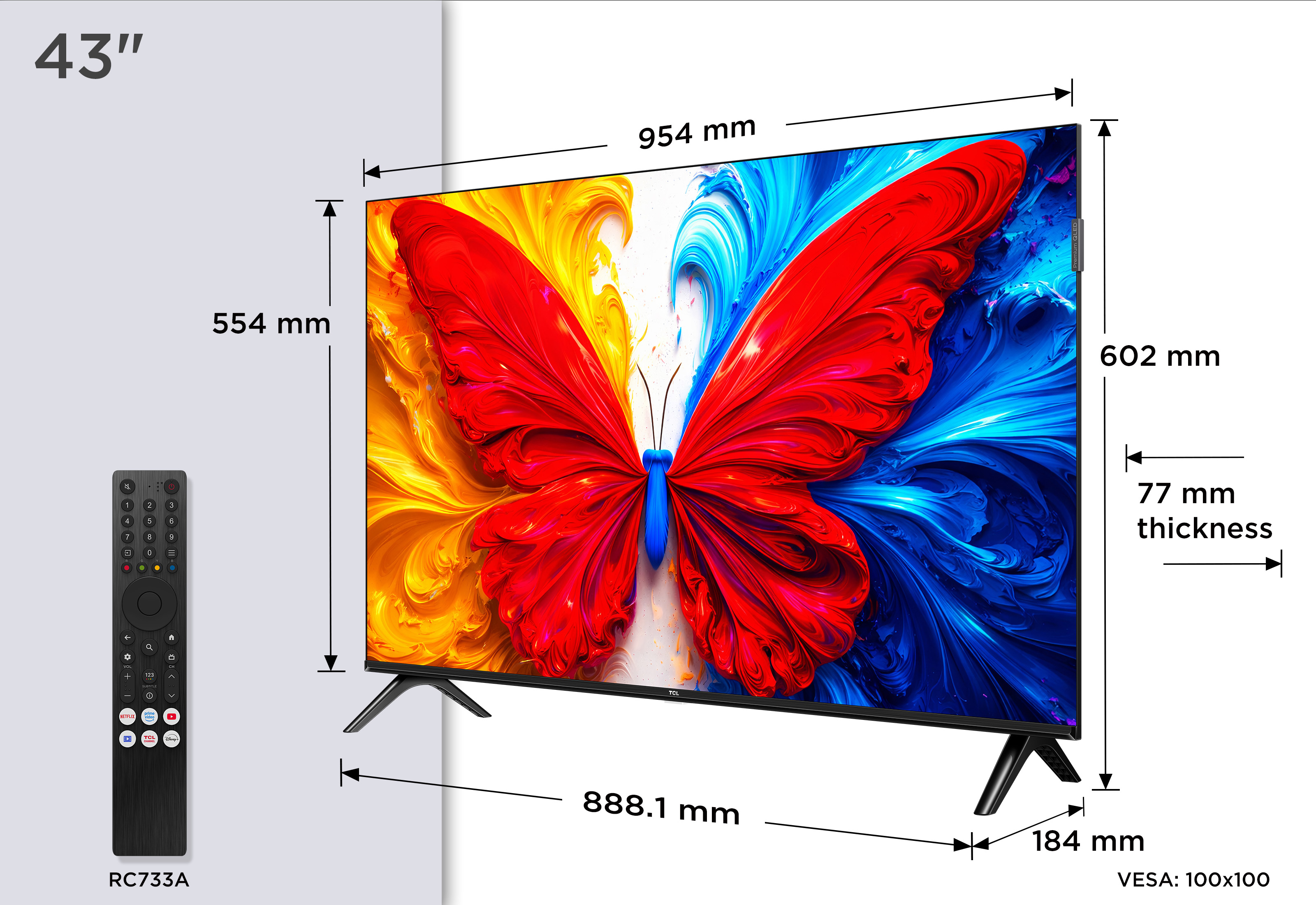 TCL S5L 43S5L TV 43 Full HD Smart Wi-Fi Black 300 cd/m2 - Flachbildschirm (TFT/LCD) - 109,2 cm