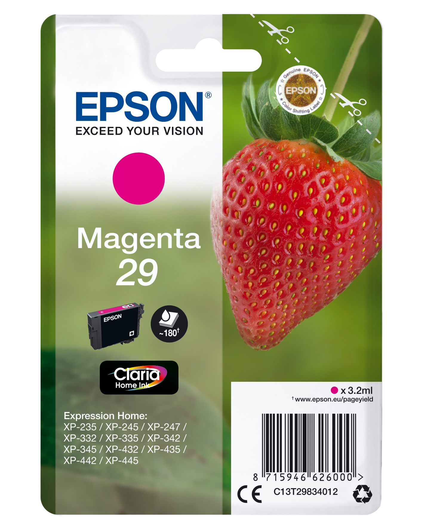 Epson Strawberry Cartouche Fraise 29 - Encre Claria Home M