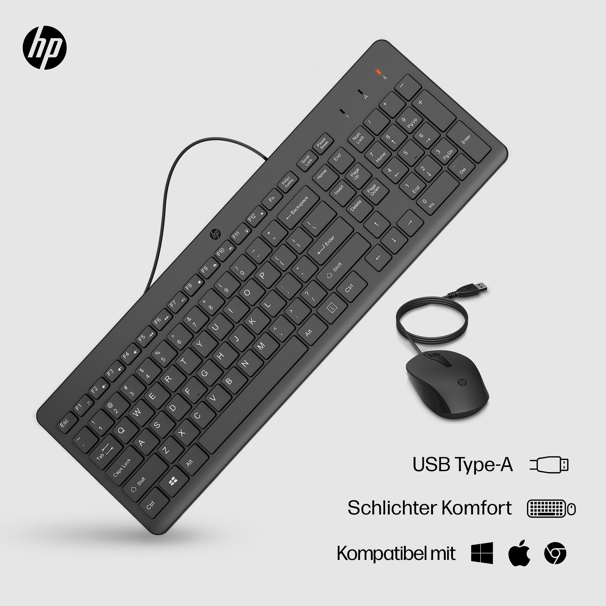 HP 150 - Tastatur-und-Maus-Set - USB - Ungarisch