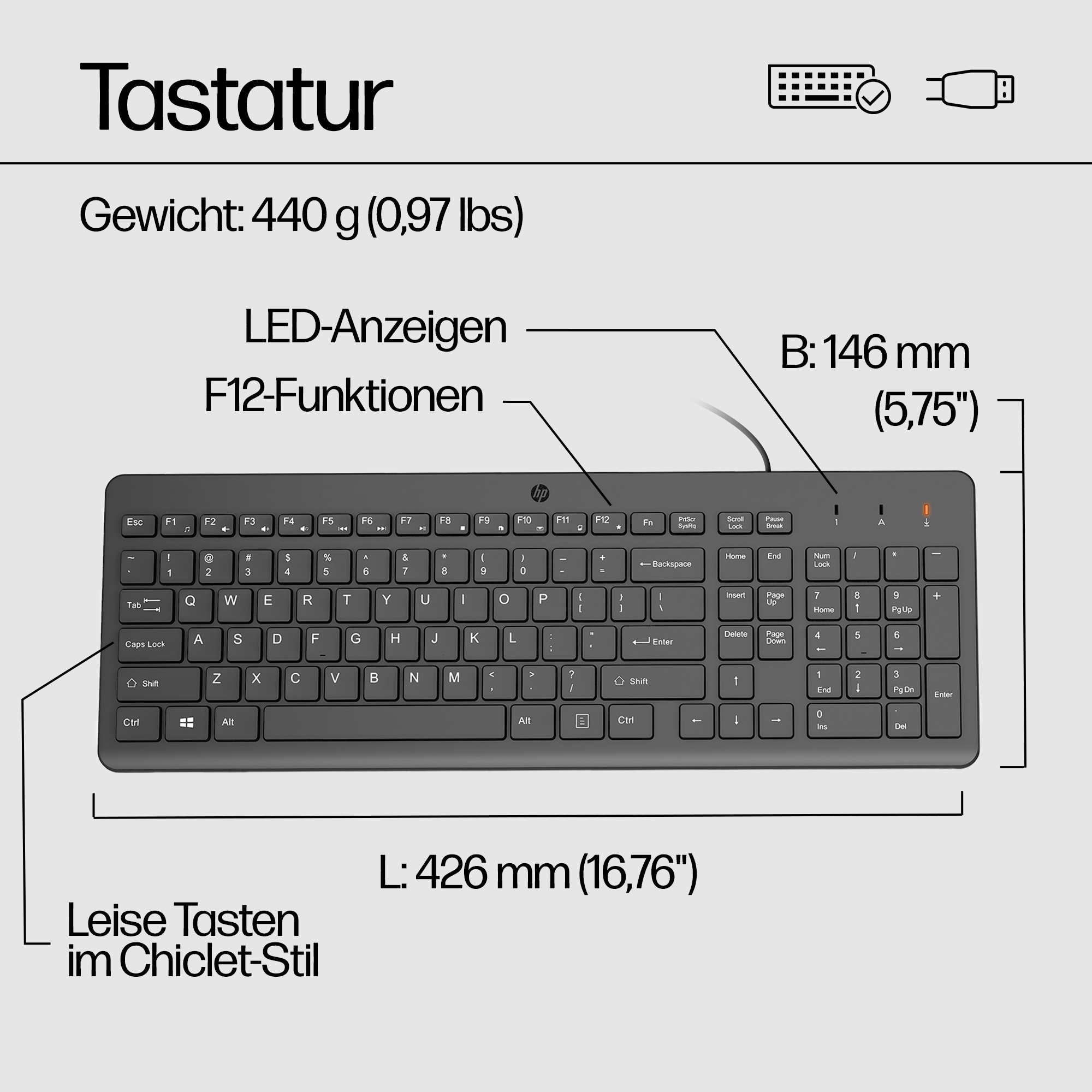 HP 150 - Tastatur-und-Maus-Set - USB - Ungarisch