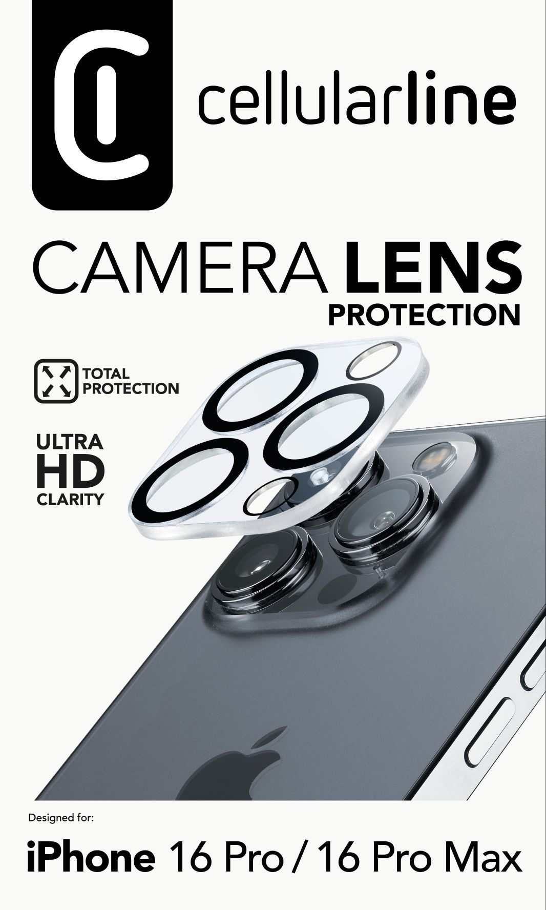 Cellularline Camera Lens Protection iPhone 16 Pro Max Clear