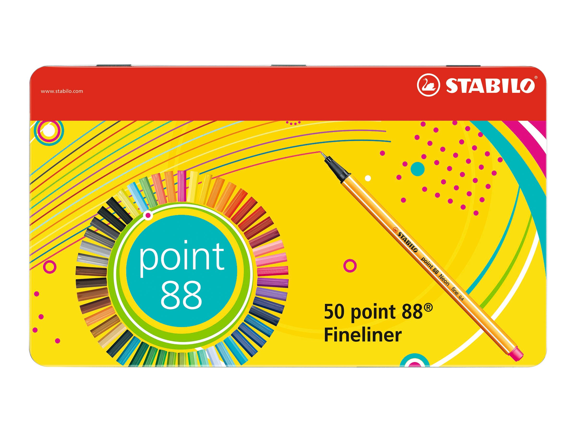 STABILO point 88 - Fineliner - gemischte Farben - 0.4 mm (Packung mit 50)