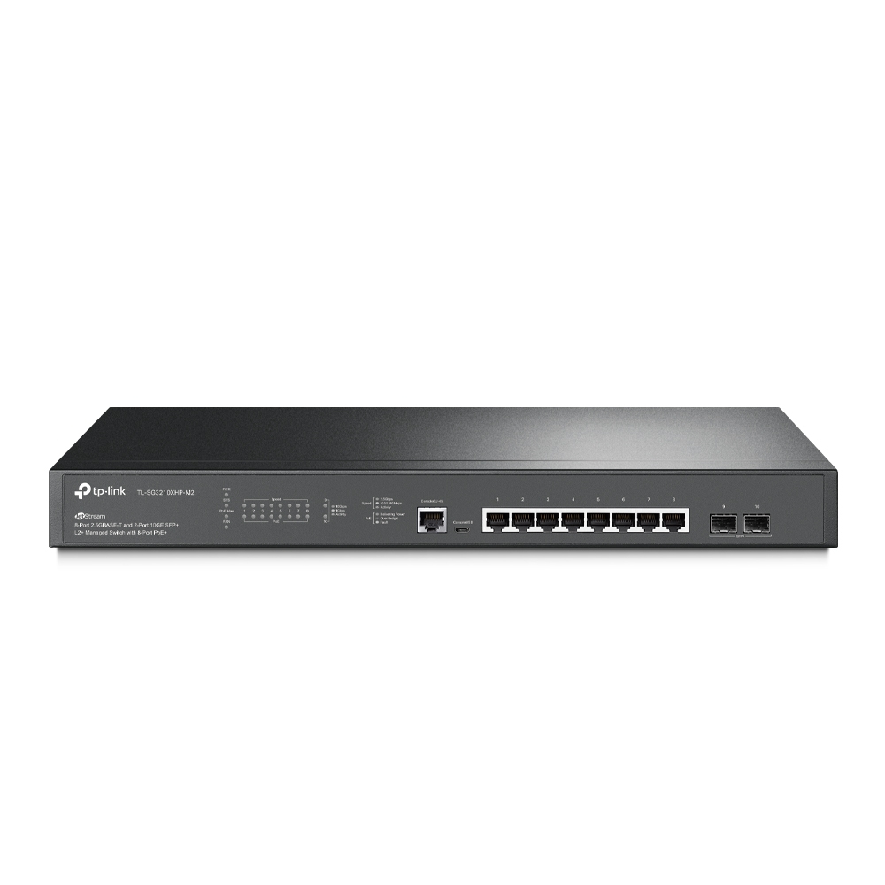 TP-Link TL-SG3210XHP-M2 commutateur rseau Gr L2/L3 2.5G Ethernet (100/1000/2500) Connexion Ethernet, supportant lalimentation via ce port (PoE) 1U Noir