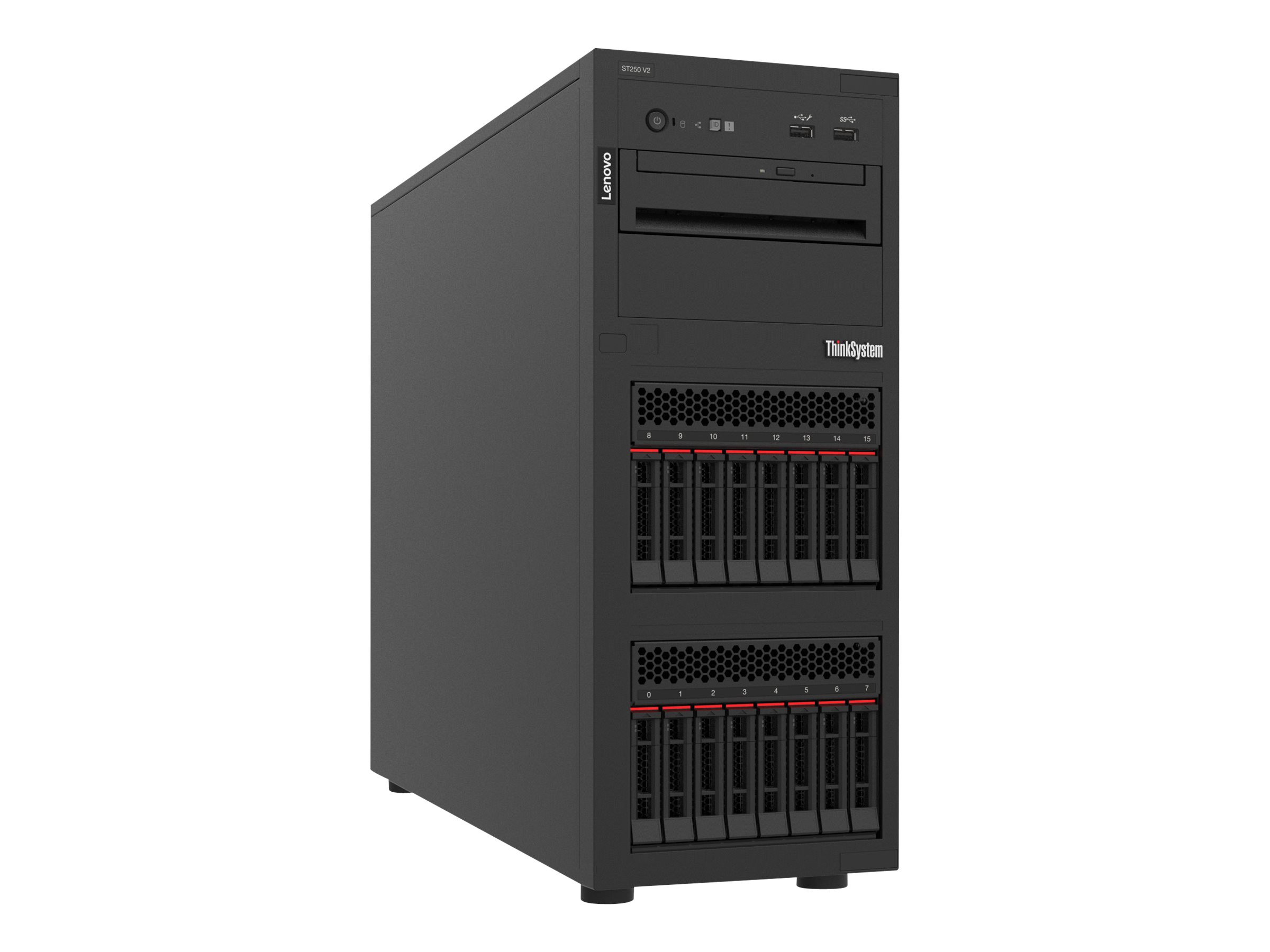 Lenovo ThinkSystem ST250 V2 server Tower Intel Xeon E E-2378 2.6 GHz 32 GB DDR4-SDRAM 750 W