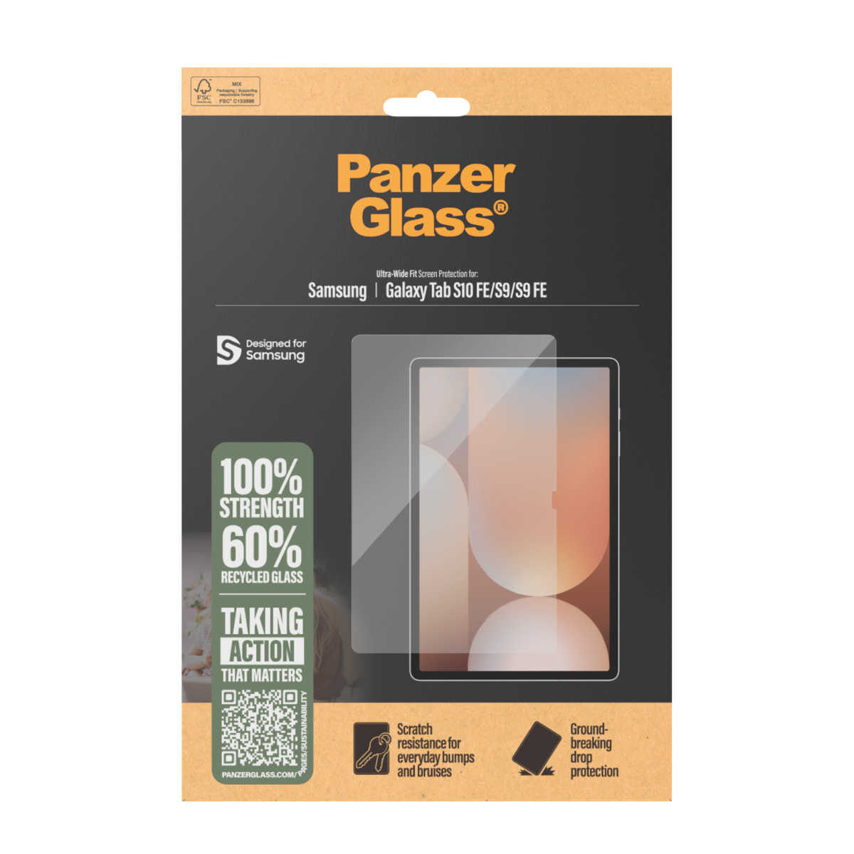 PanzerGlass � Screen Protector Samsung Galaxy Tab S10 FE | S9 | S9 FE | Ultra-Wide Fit Pellicola proteggischermo trasparente 1 pz