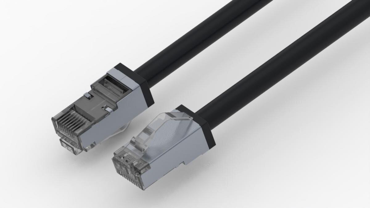 Wirewin PKW-OUT-SF-K6A-PUR c�ble de r�seau Noir 2 m Cat6a S/FTP (S-STP) Rond