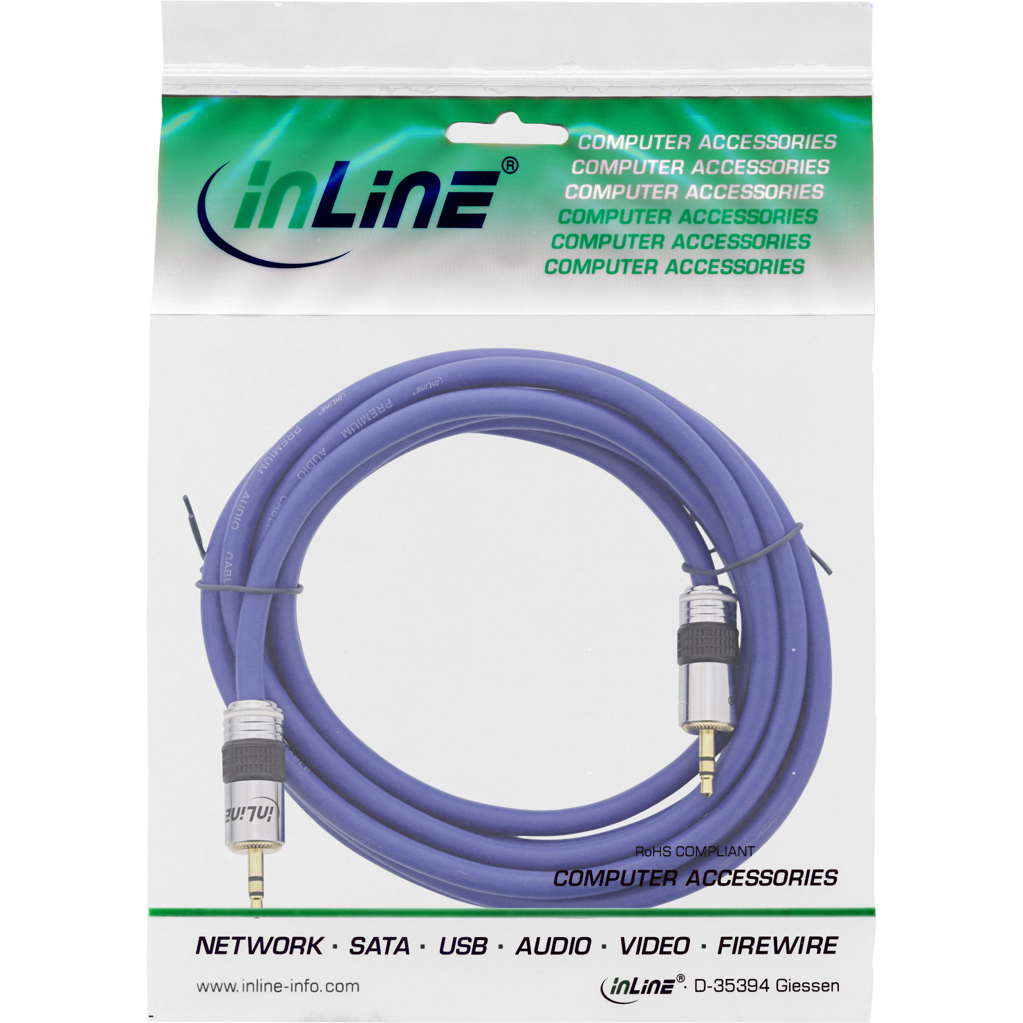 InLine 99957P cable de audio 20 m 3,5mm Azul