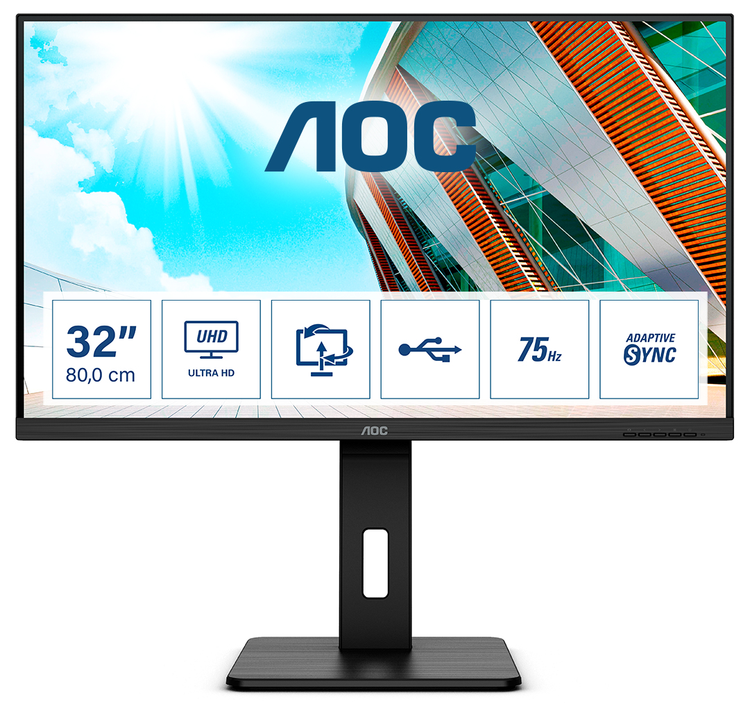 AOC U32P2 - LED-Monitor - 80 cm (31.5) - 3840 x 2160 4K @ 75 Hz